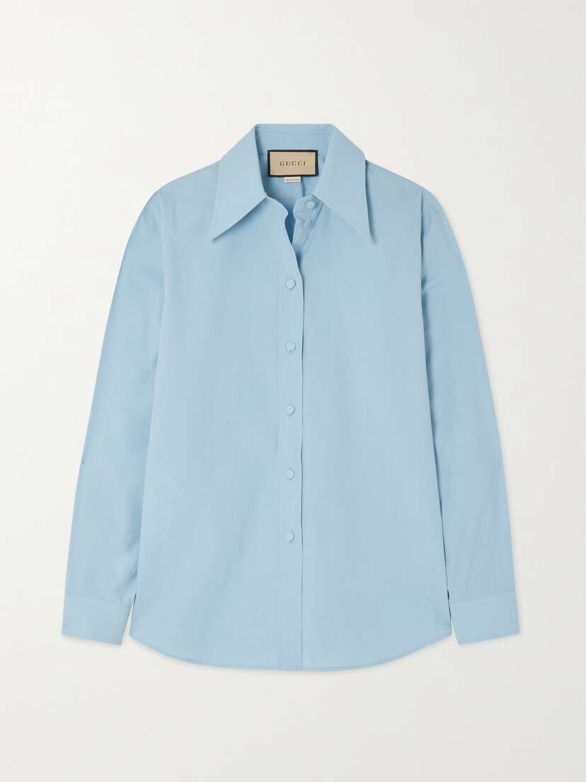 Gucci Embroidered Cotton-poplin Shirt