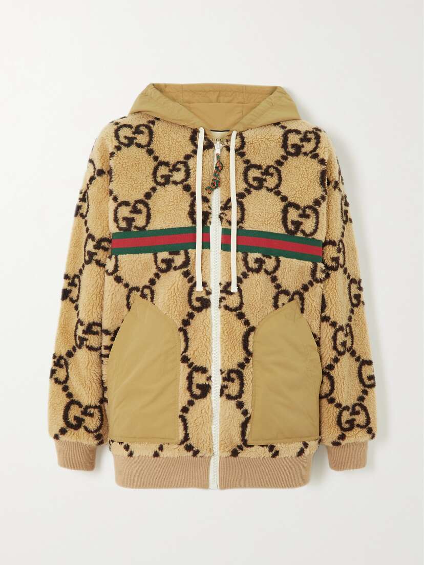 Gucci Printed Wool-blend Fleece And Jersey Hoodie