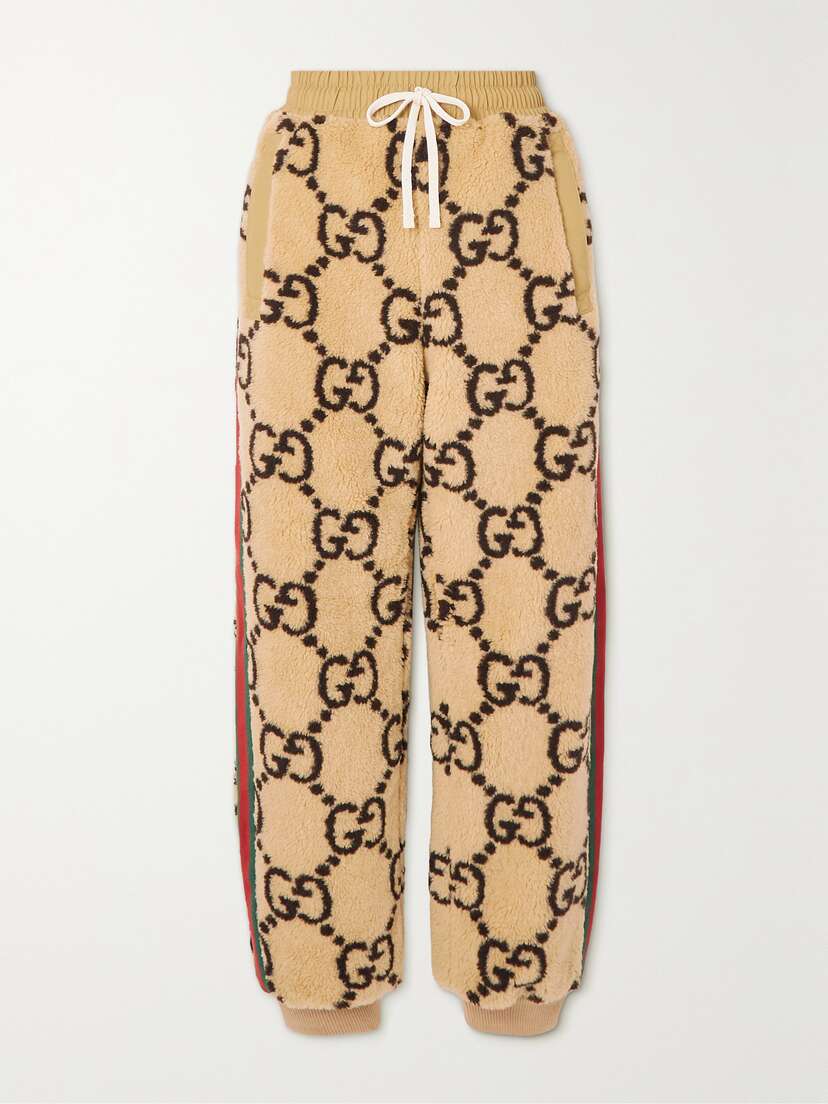 Gucci Webbing-trimmed Wool-blend Jacquard Track Pants