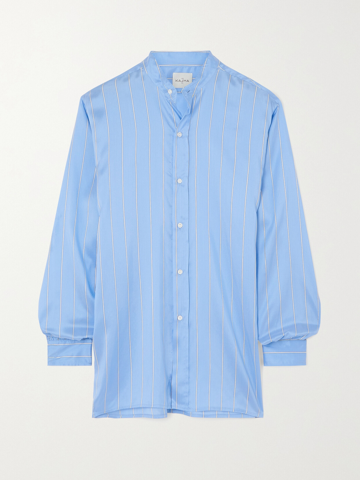 LE KASHA + NADINE STRITTMATTER HENRYL STRIPED SILK SHIRT