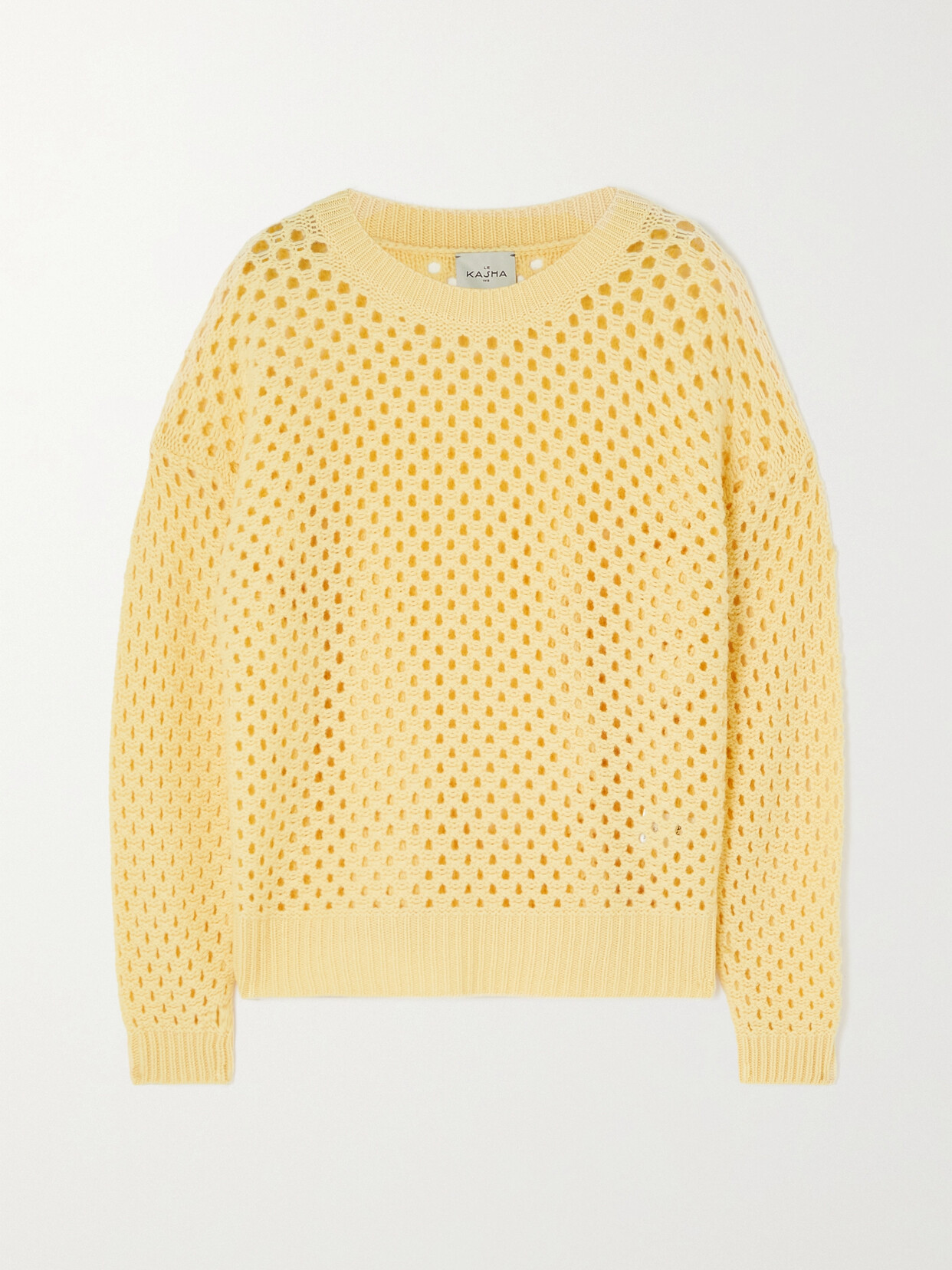 Le Kasha - + Nadine Strittmatter Fex Open-knit Cashmere Sweater - Yellow