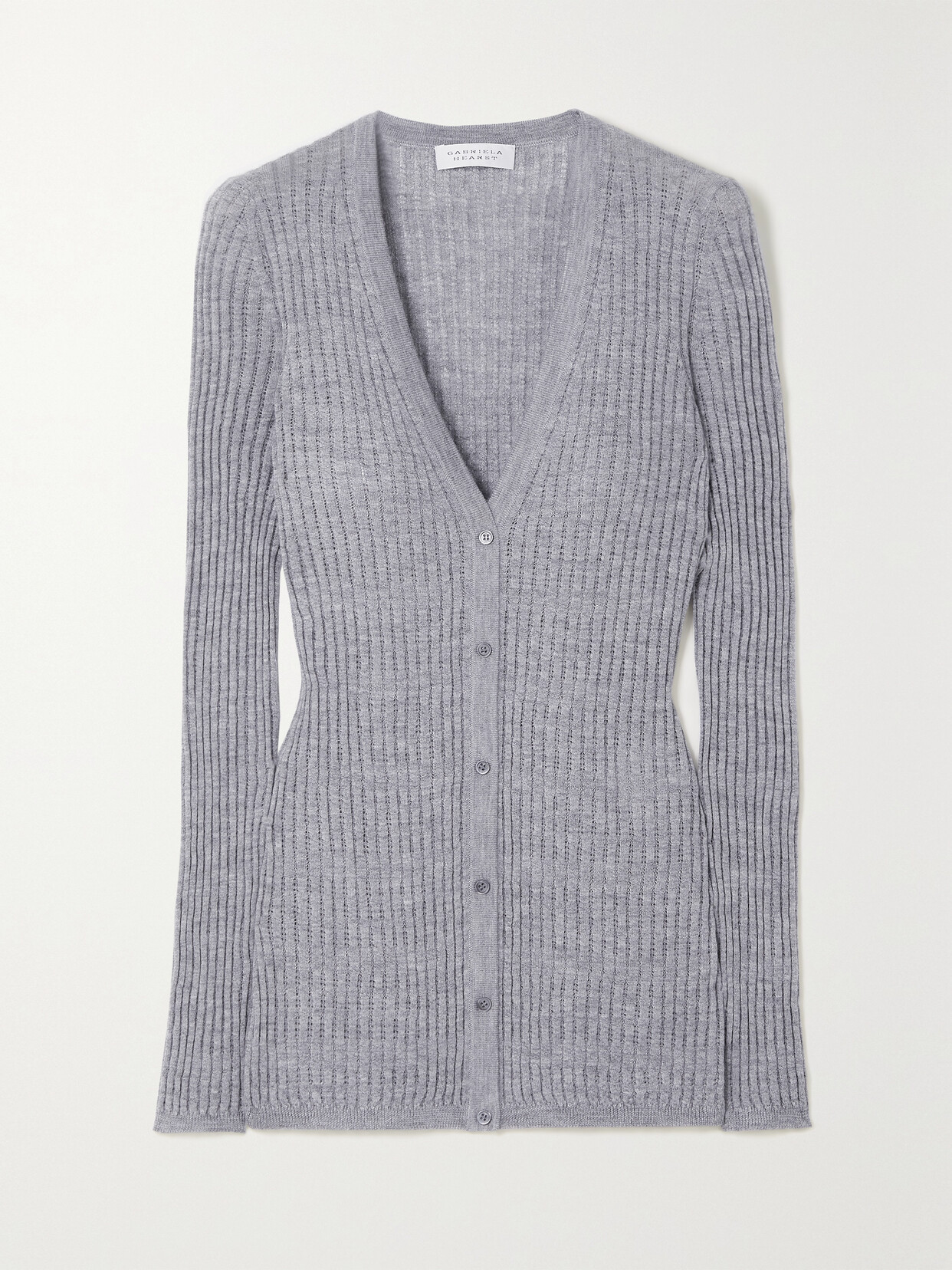 Gabriela Hearst - Emma Pointelle-knit Cashmere And Silk-blend Cardigan - Gray