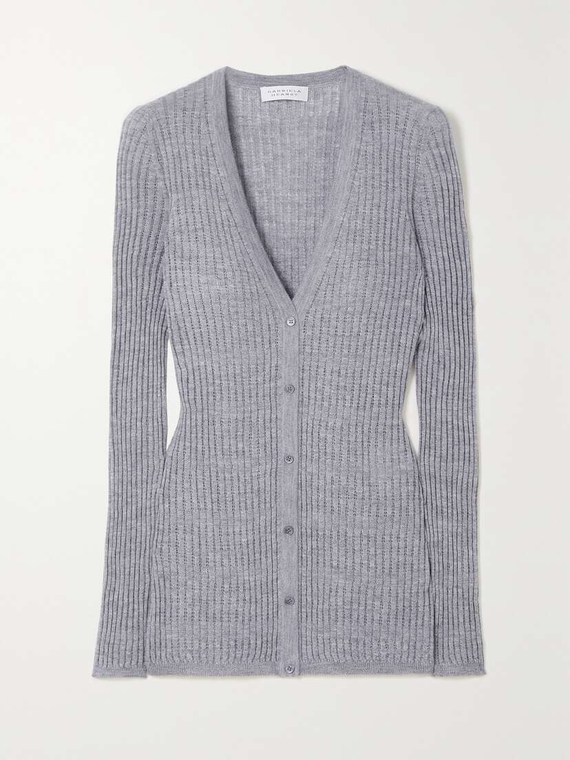 Gabriela Hearst Emma Pointelle-knit Cashmere And Silk-blend Cardigan