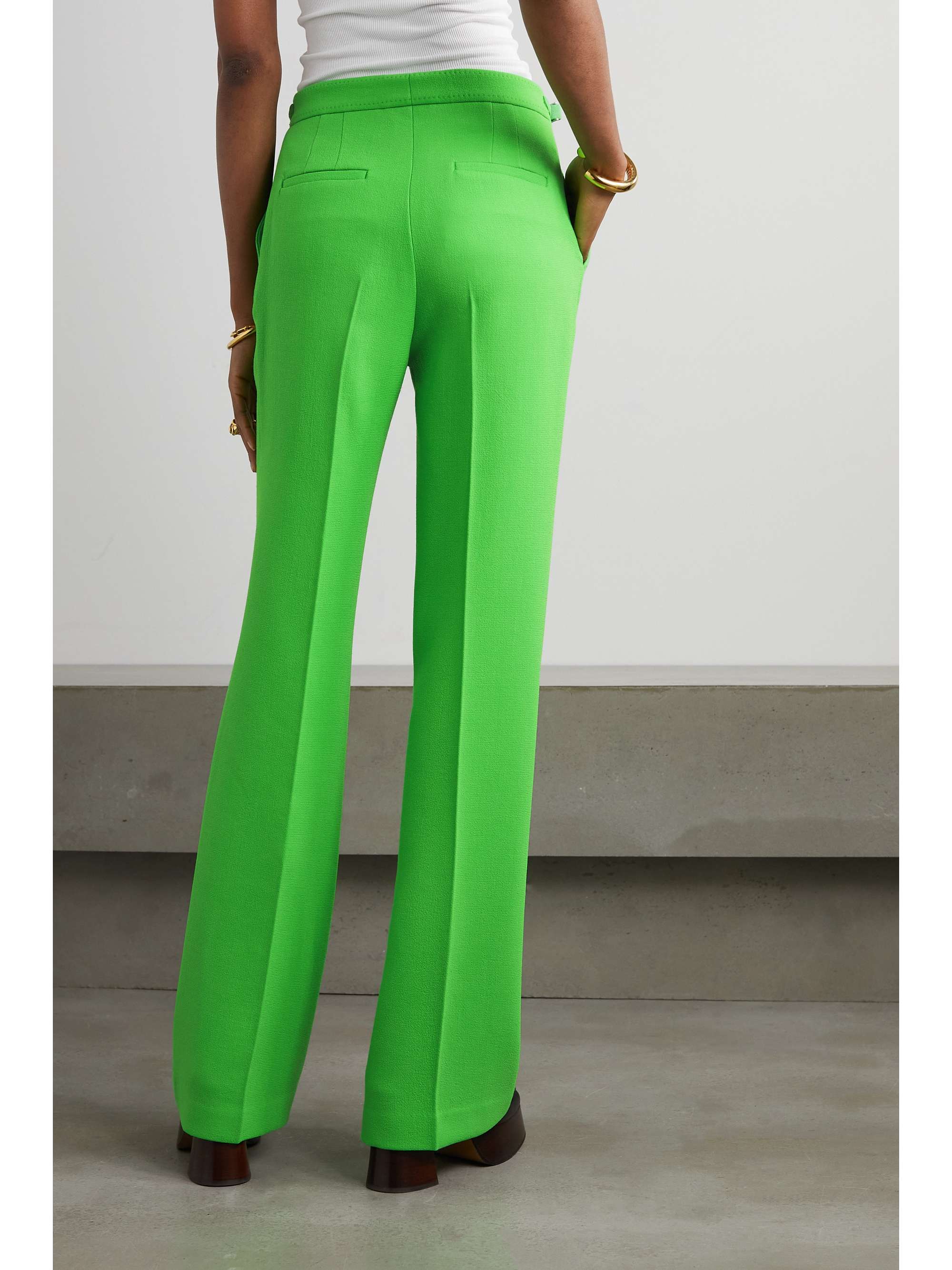 GABRIELA HEARST Vesta neon wool-crepe straight-leg pants
