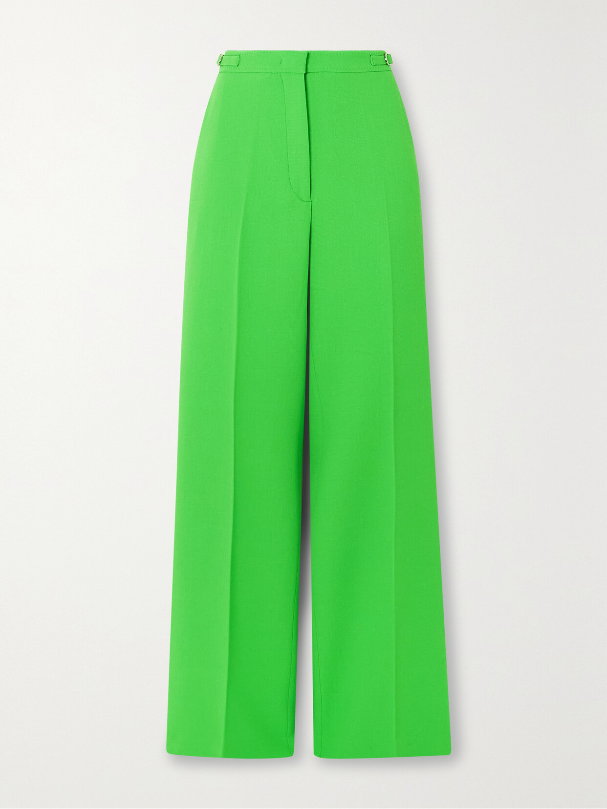 Gabriela Hearst Vesta Neon Wool-crepe Straight-leg Pants - Green