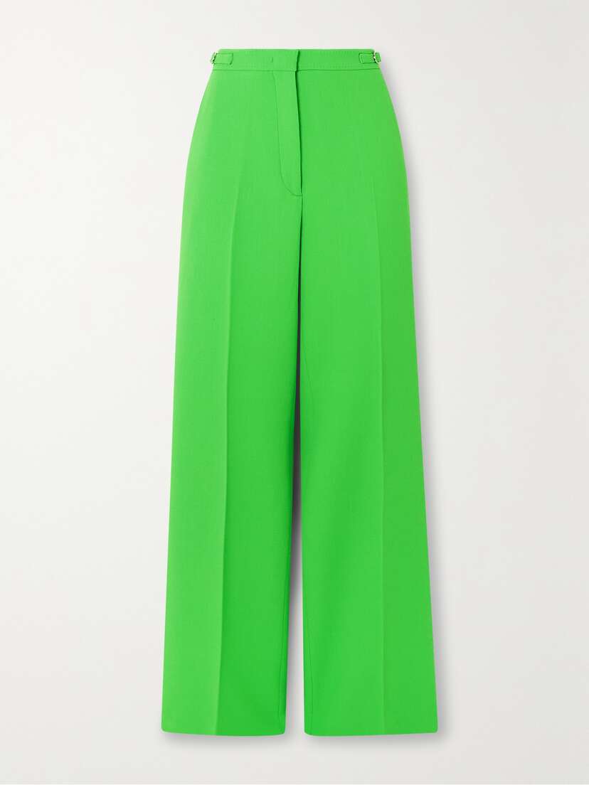 Gabriela Hearst Vesta Neon Wool-crepe Straight-leg Pants