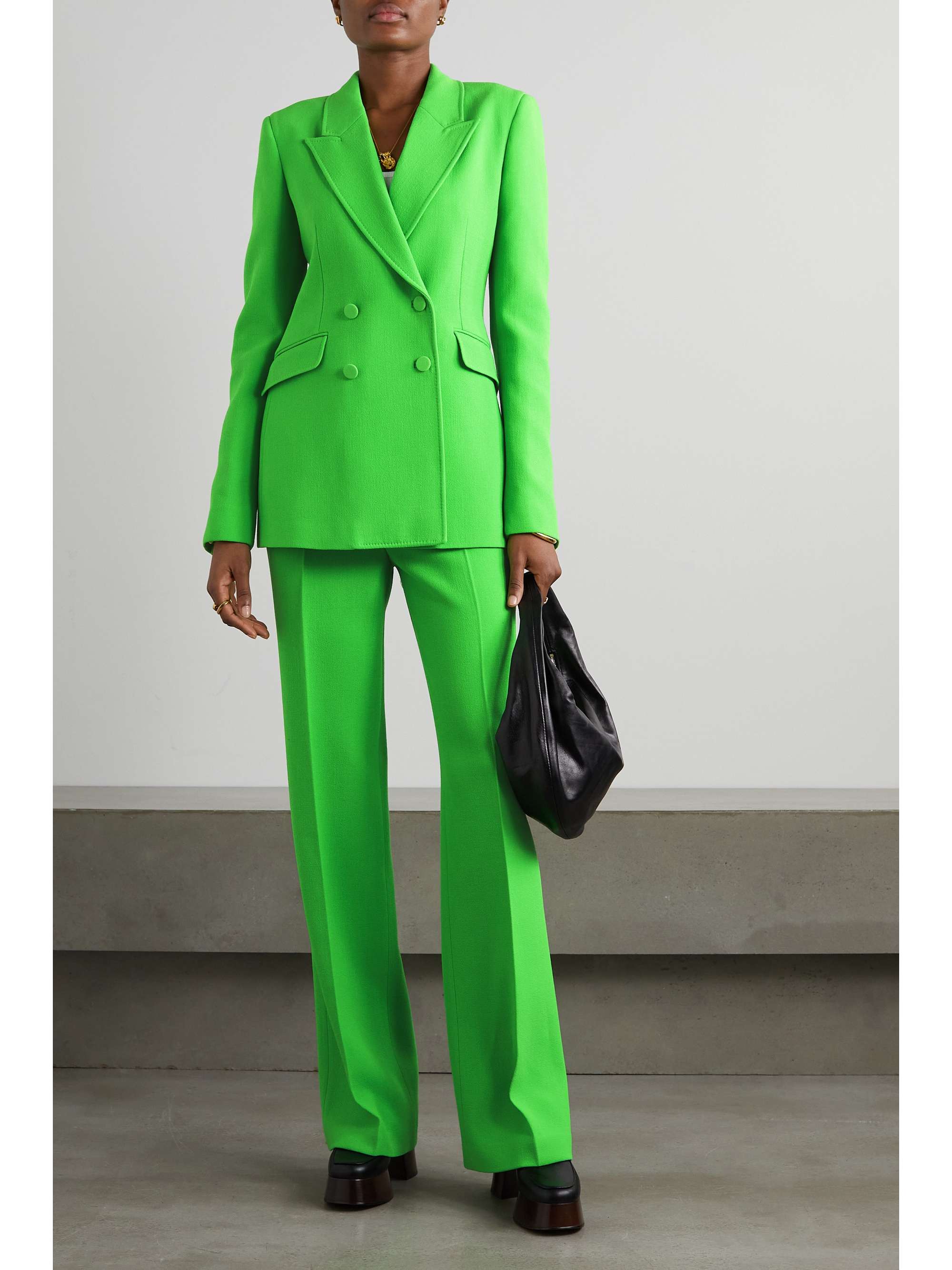 GABRIELA HEARST Vesta neon wool-crepe straight-leg pants
