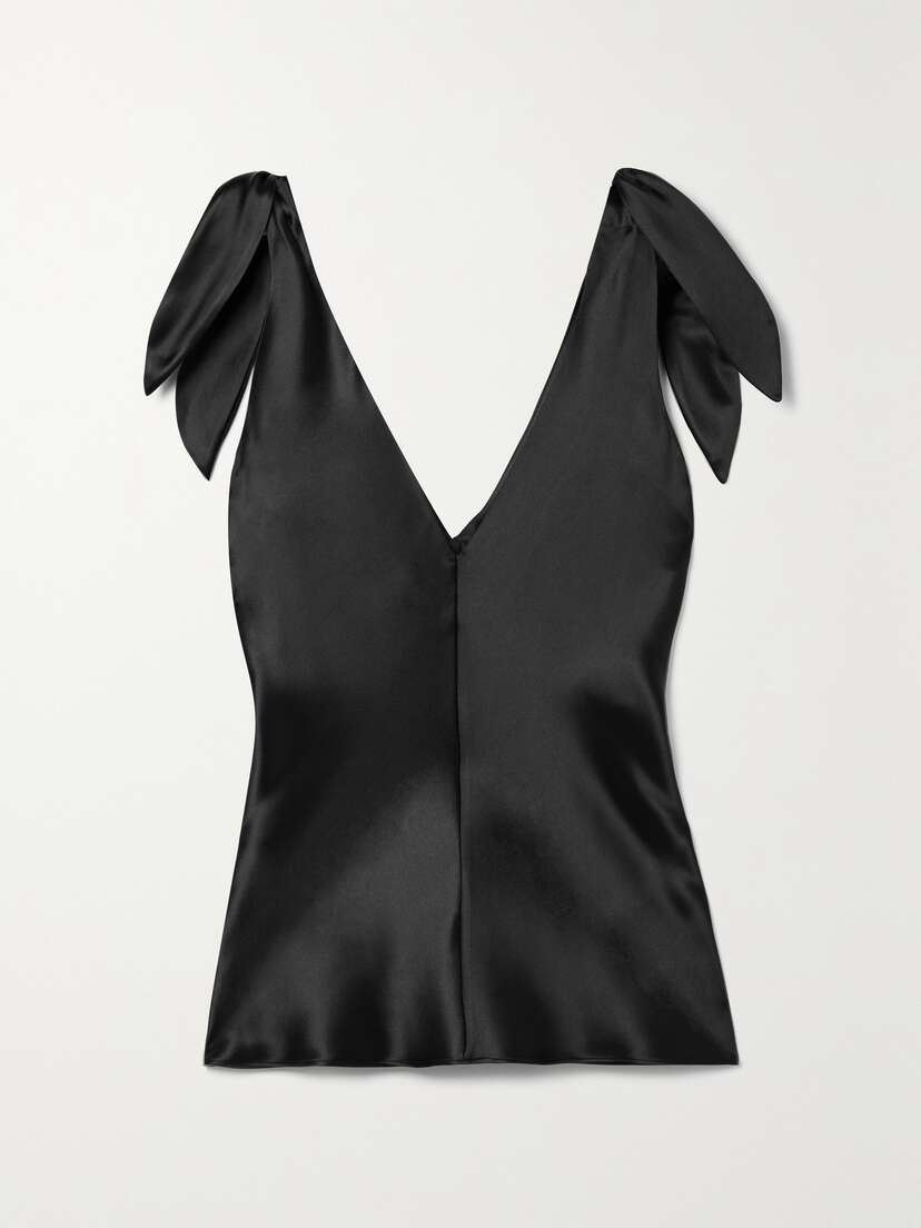 Gabriela Hearst Arrow Tie-detailed Silk-satin Top
