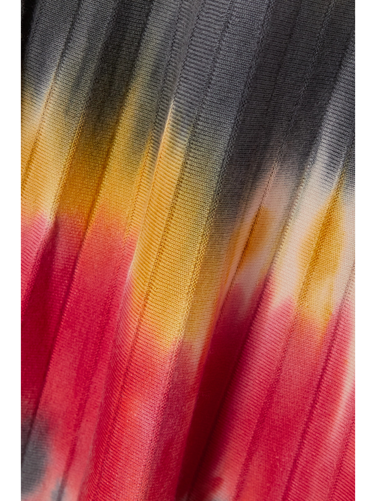 Ella Pleated Tie-Dyed Cashmere Midi