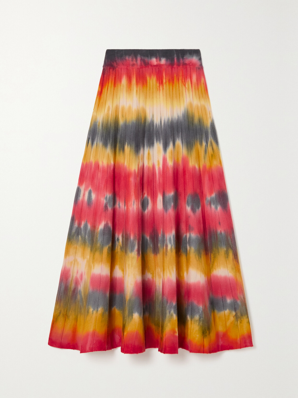 Gabriela Hearst - Ella Pleated Tie-dyed Cashmere Midi Skirt - Red