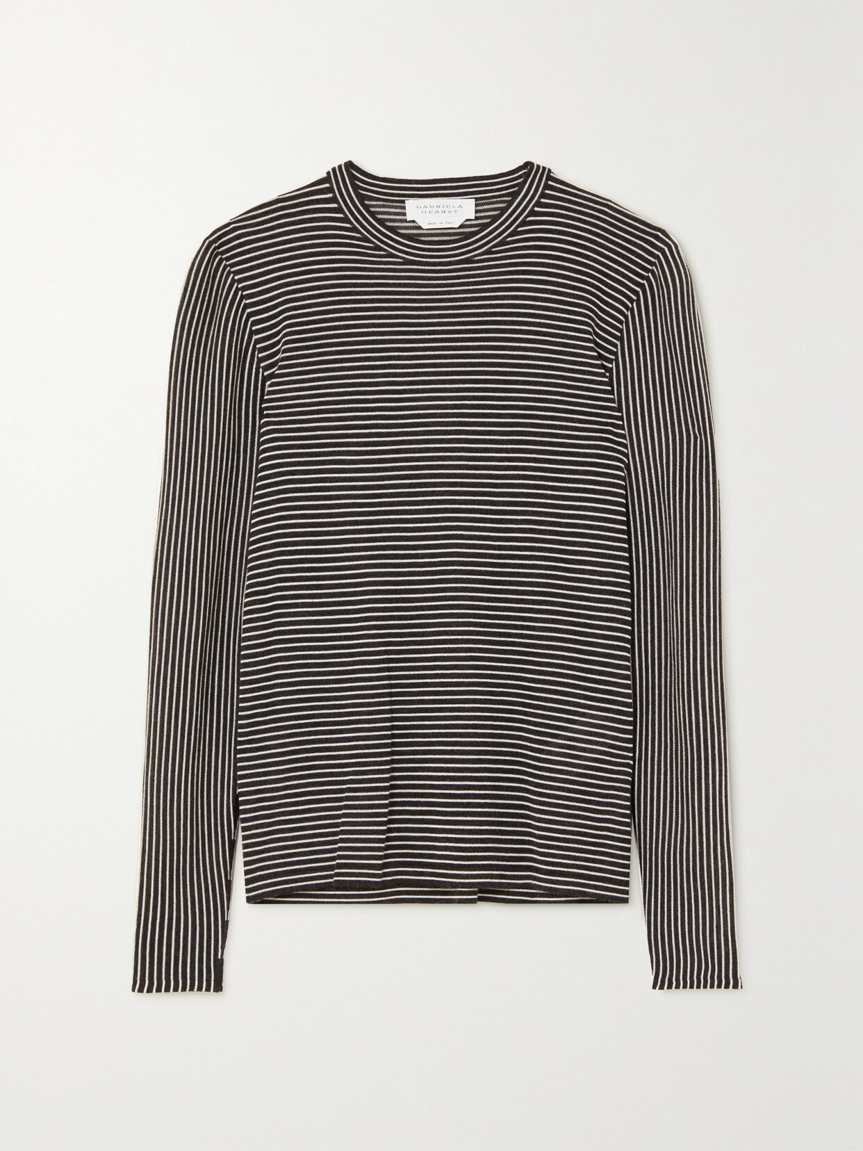 Gabriela Hearst Eurico Striped Cashmere And Silk-blend Top - Gray