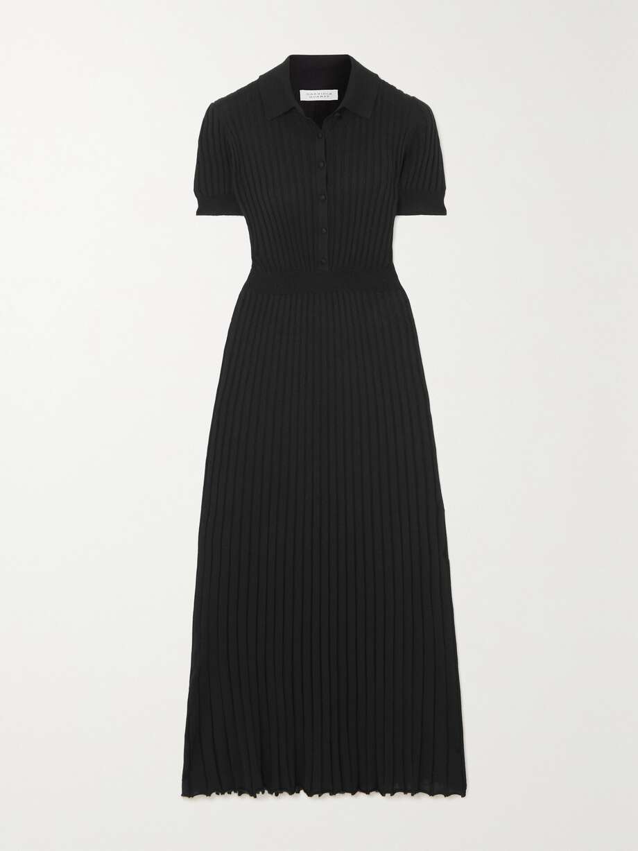 amor ribbed silk and cashmere-blend maxi dress