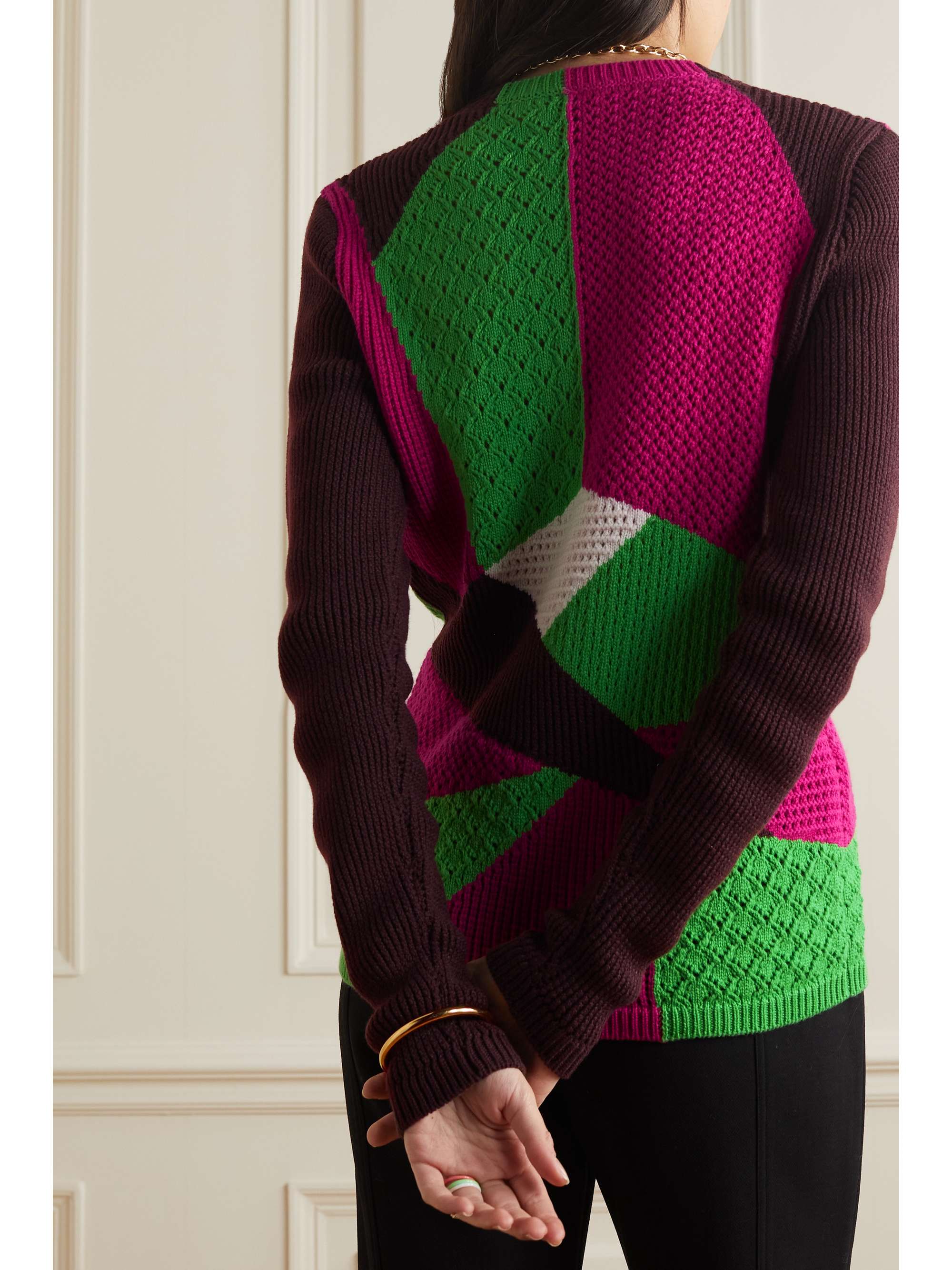 GABRIELA HEARST Rourke color-block pointelle-knit cashmere sweater