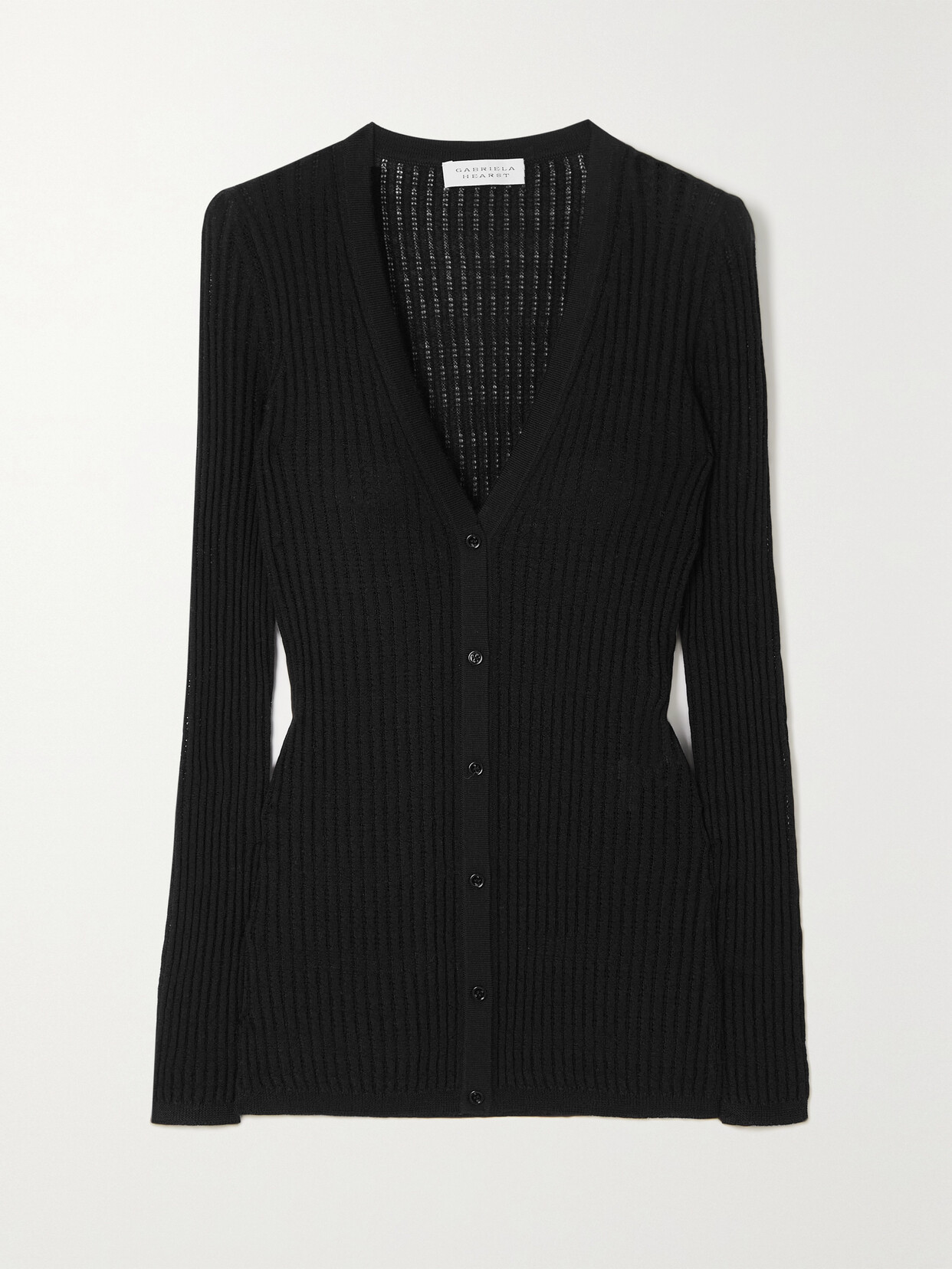 Gabriela Hearst - Emma Pointelle-knit Cashmere And Silk-blend Cardigan - Black