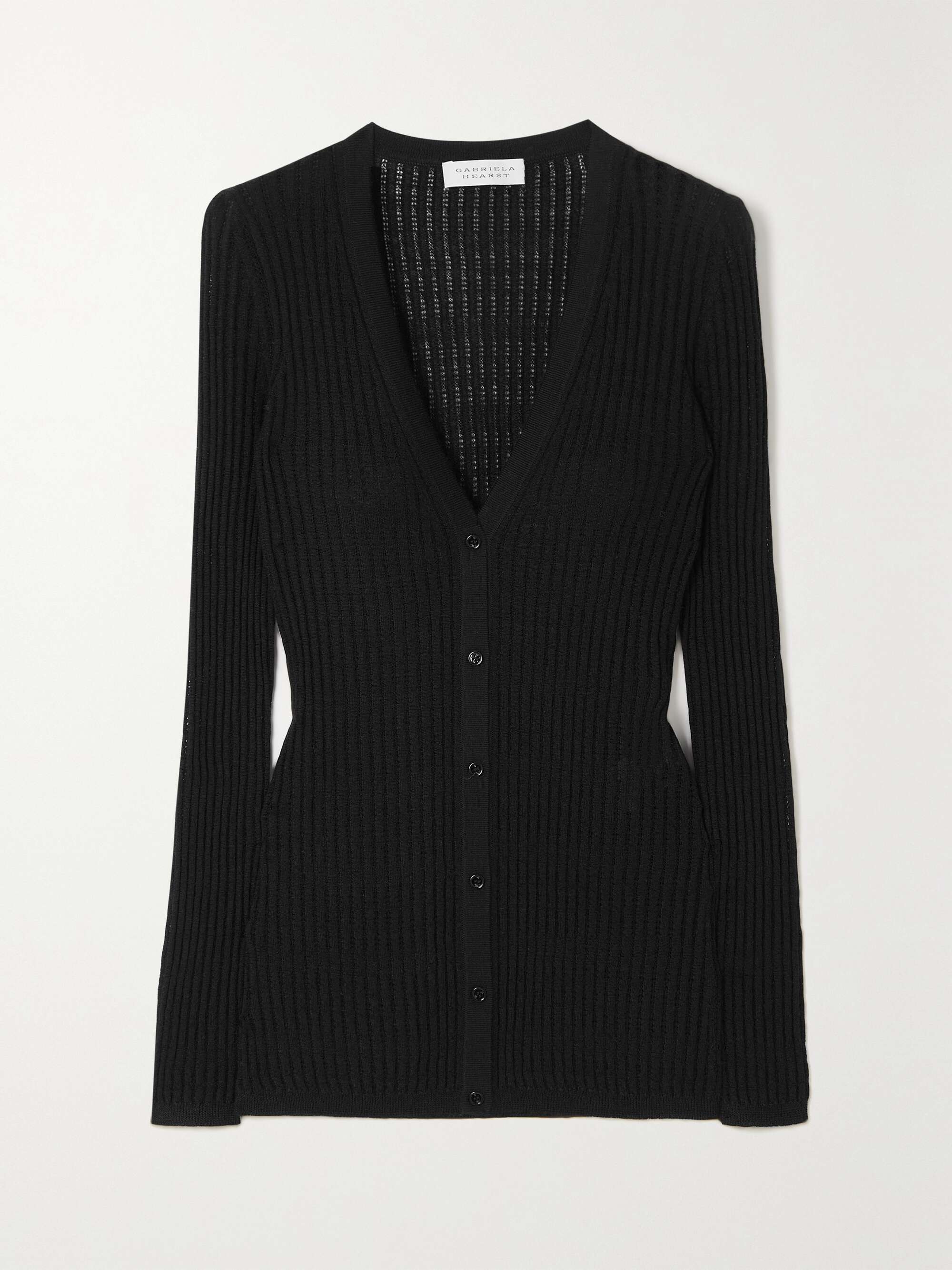 GABRIELA HEARST Emma pointelle-knit cashmere and silk-blend cardigan ...