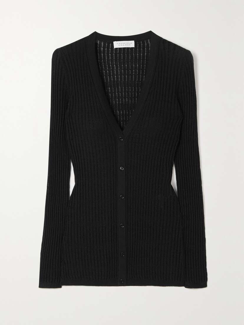 Gabriela Hearst Emma Pointelle-knit Cashmere And Silk-blend Cardigan