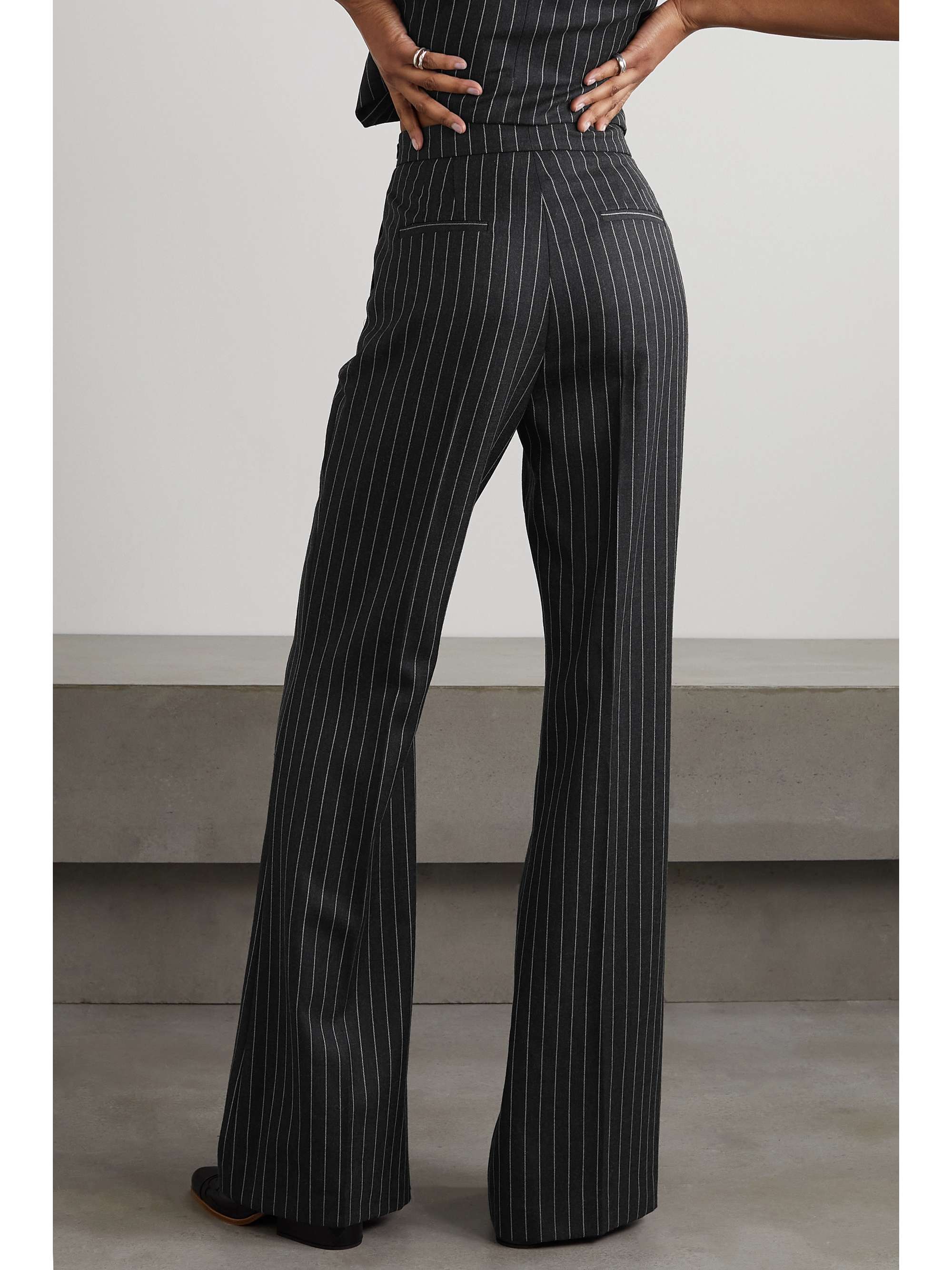 GABRIELA HEARST Jones pinstriped wool-twill wide-leg pants