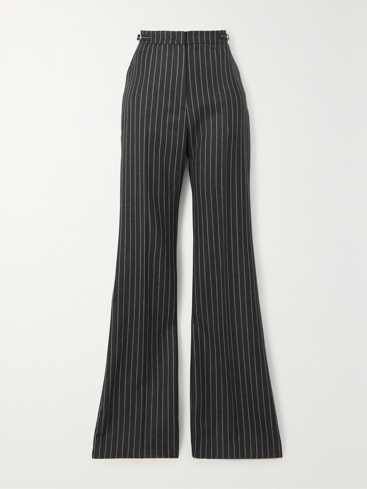 Gabriela Hearst - Jones Pinstriped Wool-twill Wide-leg Pants - Gray