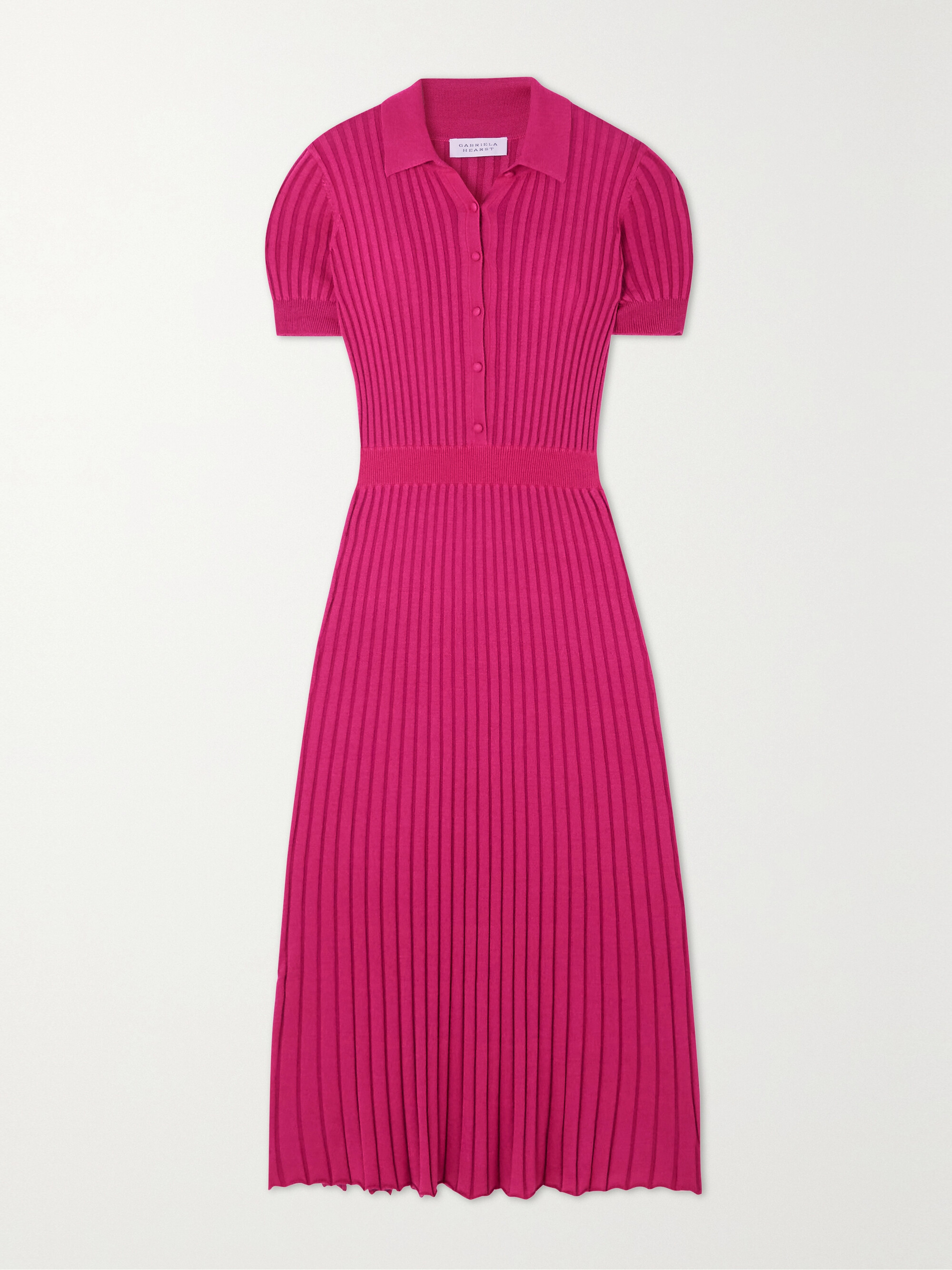 Gabriela Hearst Amor ribbed cashmere and silk-blend midi dress thumbnail
