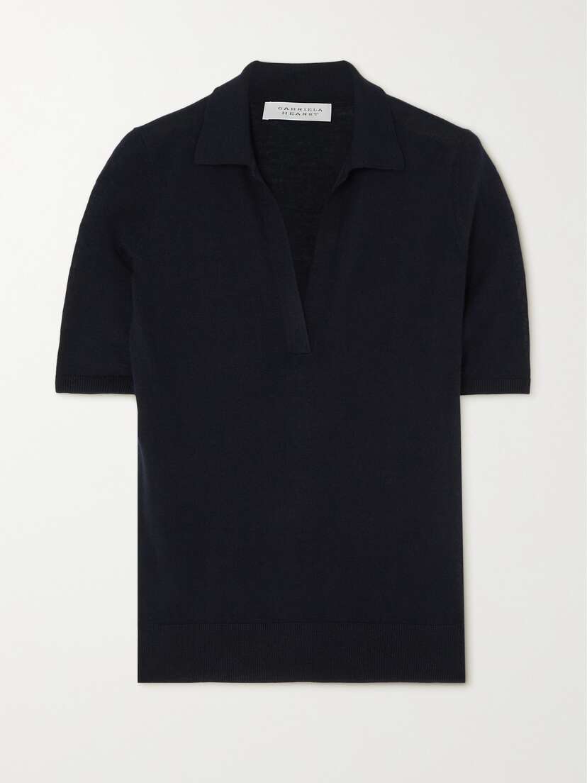 Gabriela Hearst Frank Cashmere And Silk-blend Polo Shirt