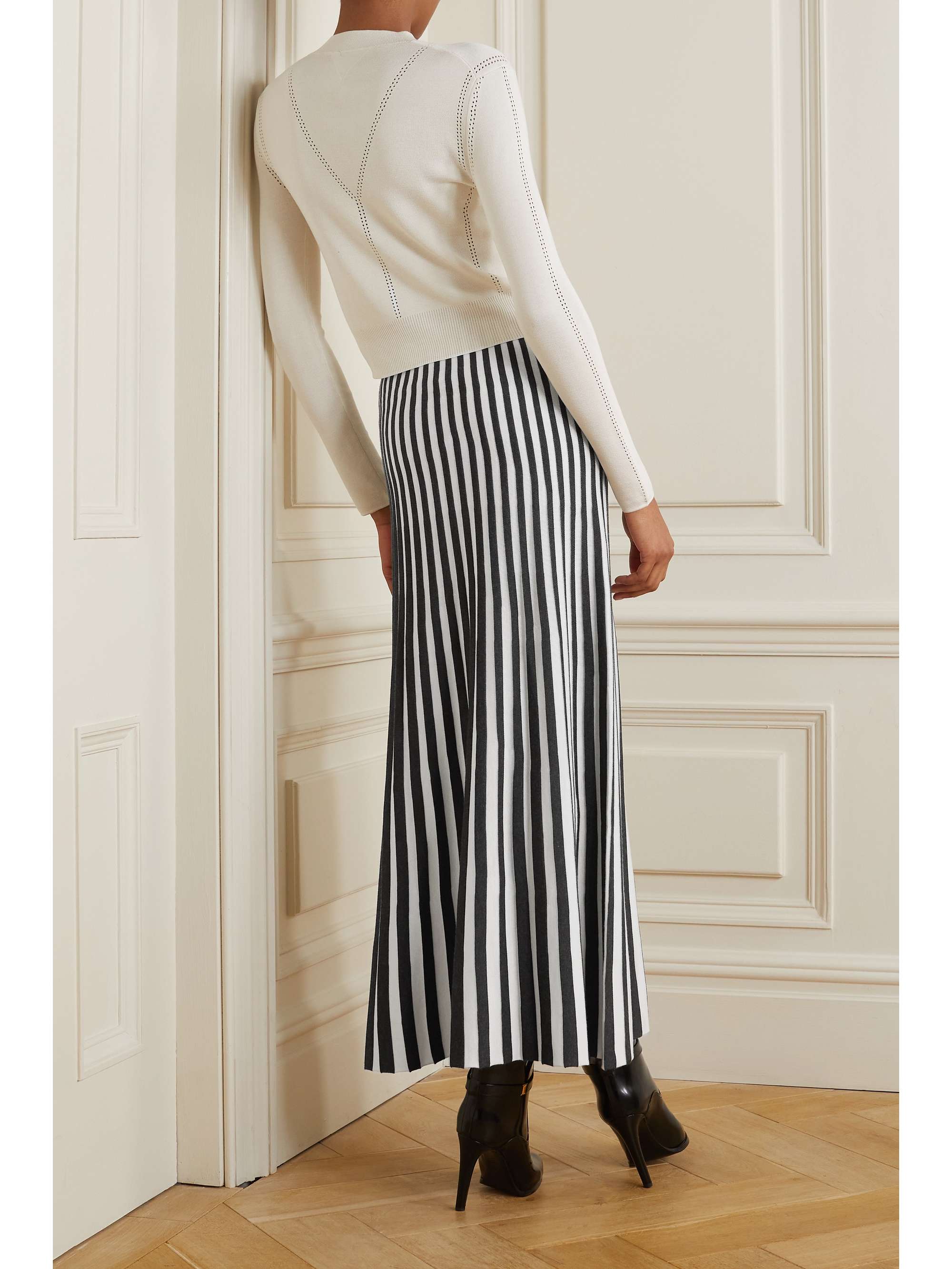 GABRIELA HEARST Sia striped silk and cashmere-blend maxi skirt
