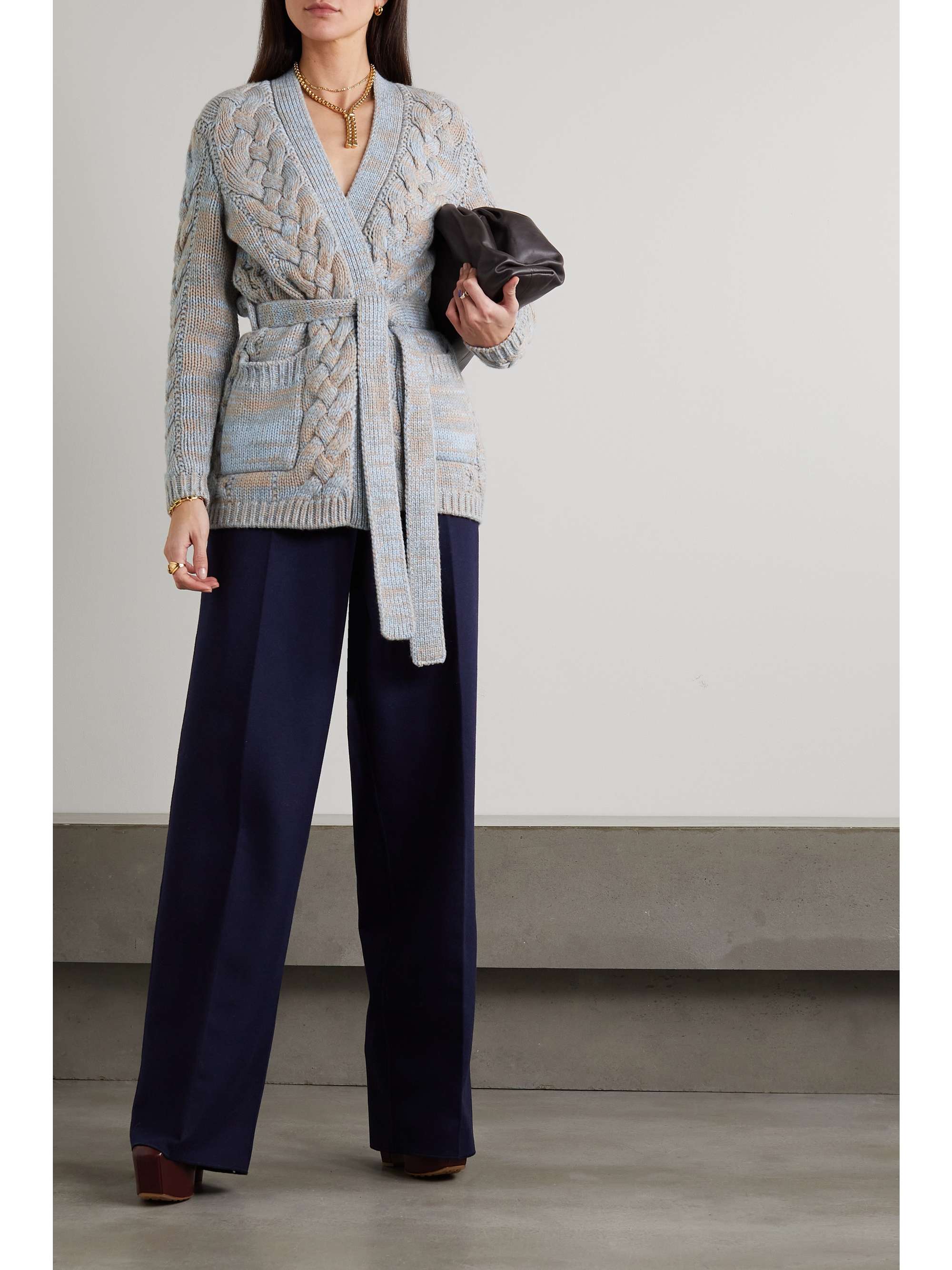 GABRIELA HEARST Aguirre two-tone cable-knit cashmere cardigan