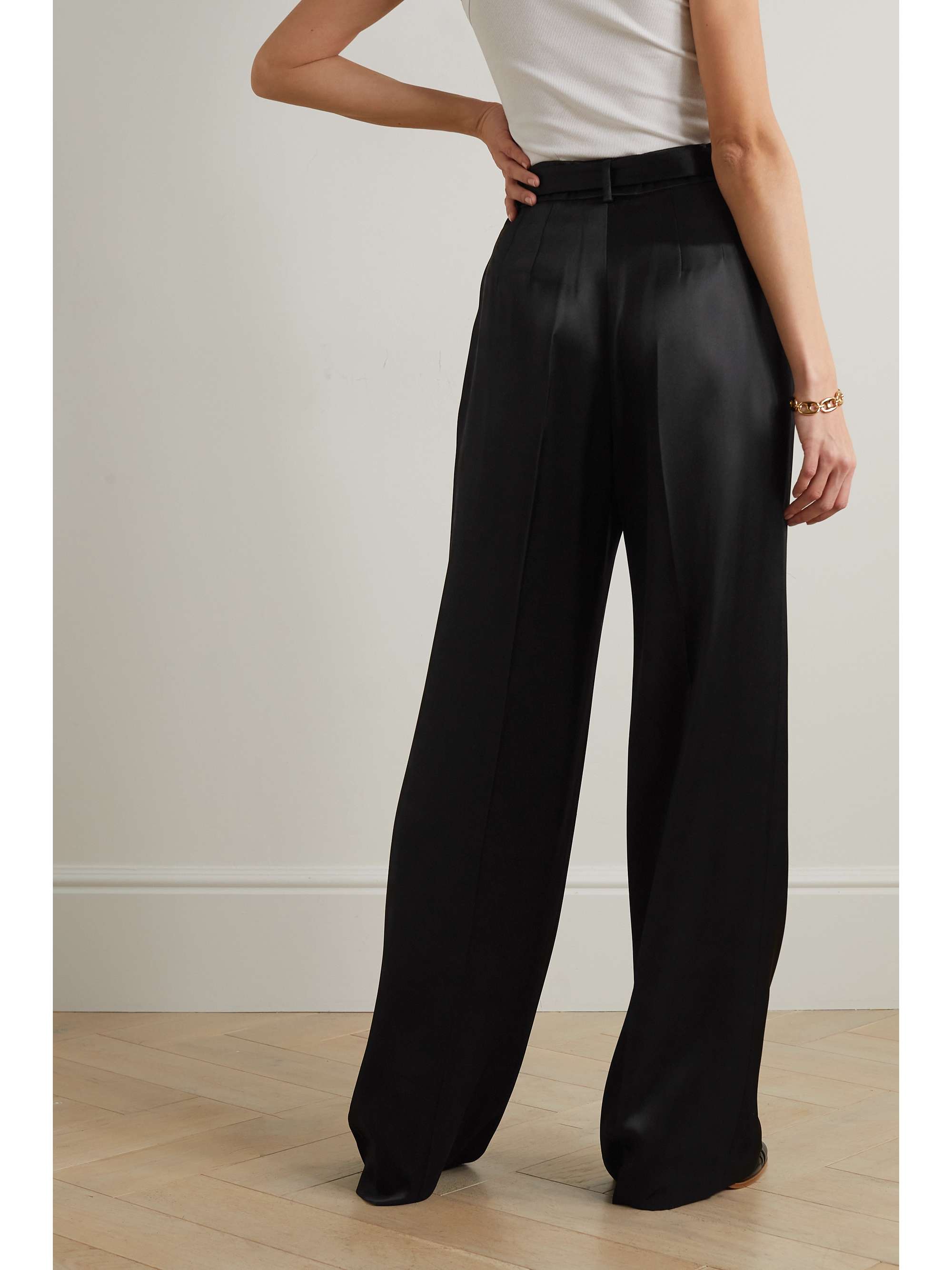 GABRIELA HEARST Norman belted silk-twill wide-leg pants