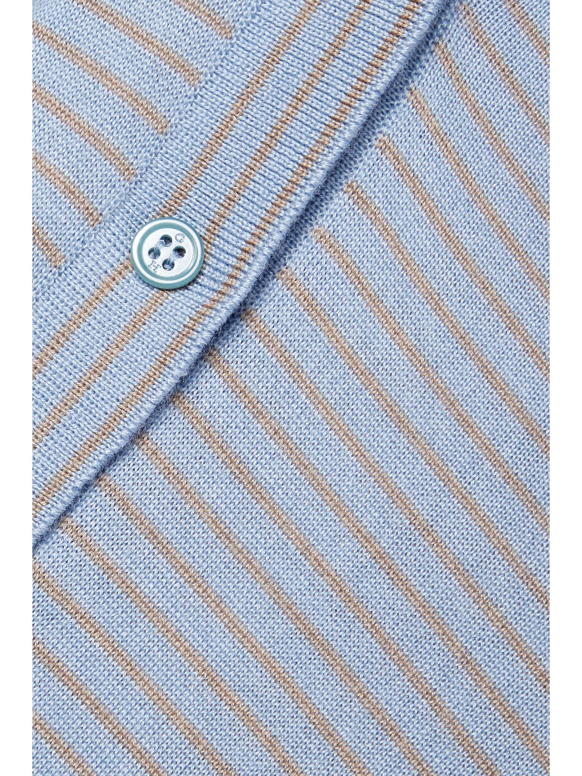 GABRIELA HEARST Banjo striped cashmere and silk-blend polo shirt