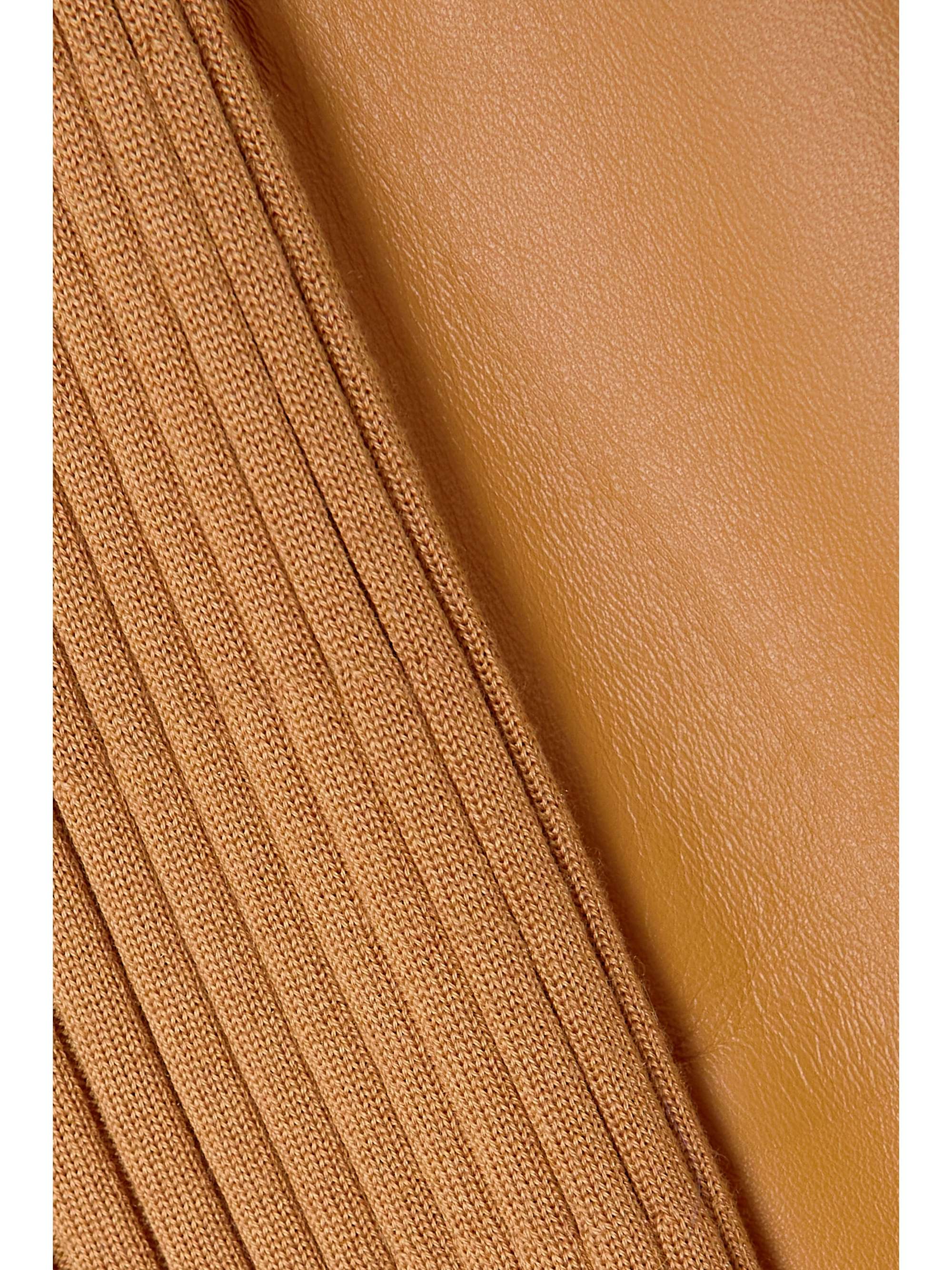 GABRIELA HEARST Beko ribbed cashmere and leather mini dress