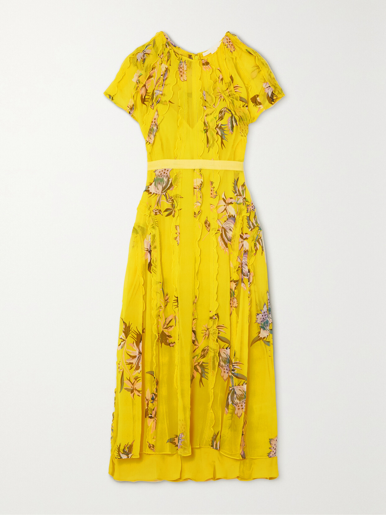 Jason Wu Collection Ruffled Floral-print Silk-chiffon Midi Dress