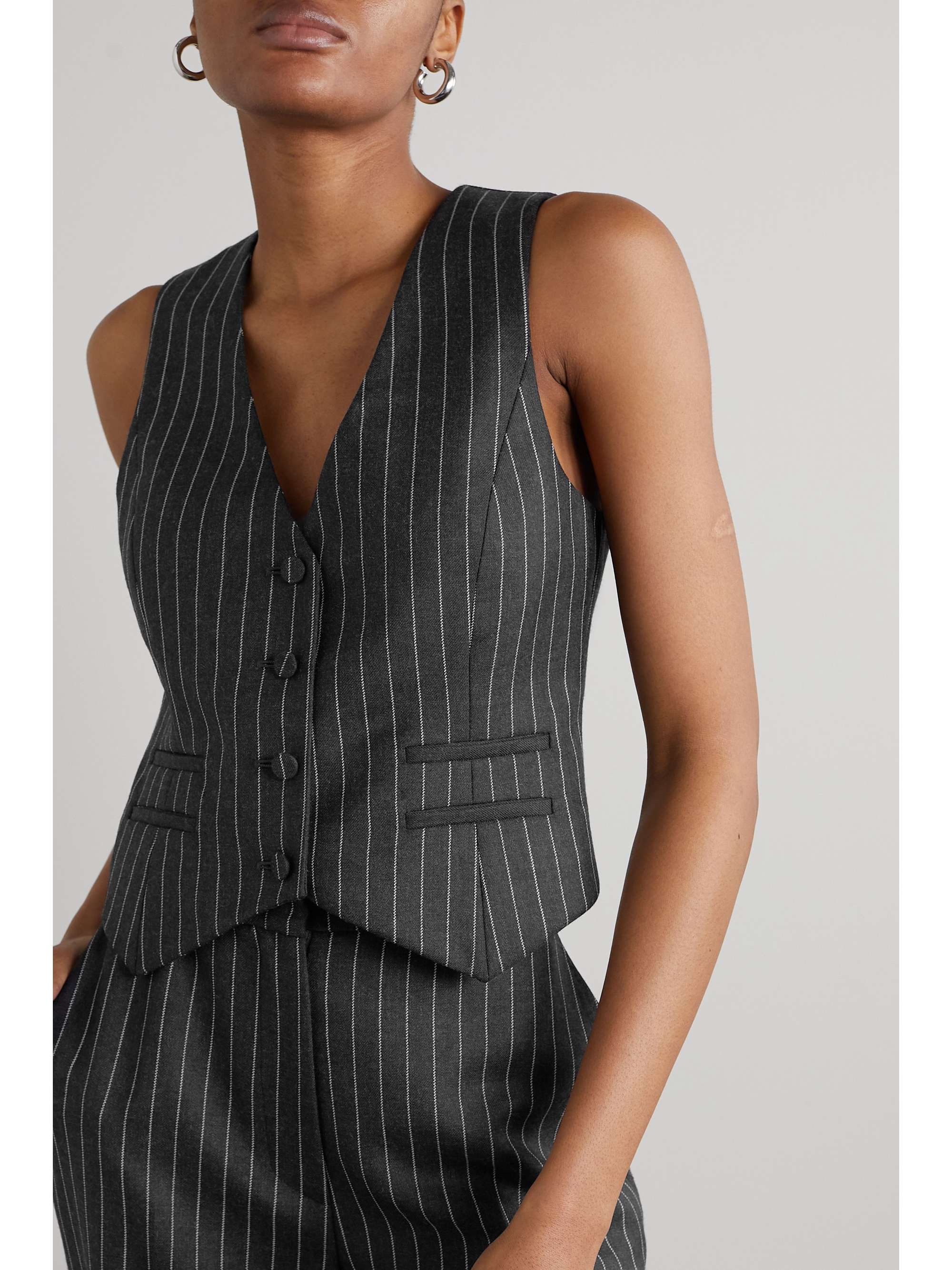 GABRIELA HEARST Zeta striped wool-twill vest