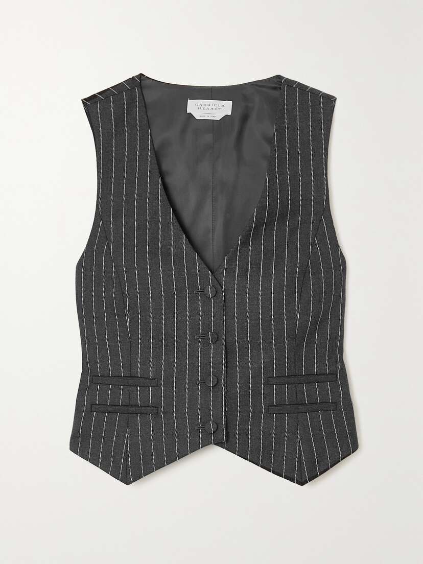 Gabriela Hearst Zeta Striped Wool-twill Vest