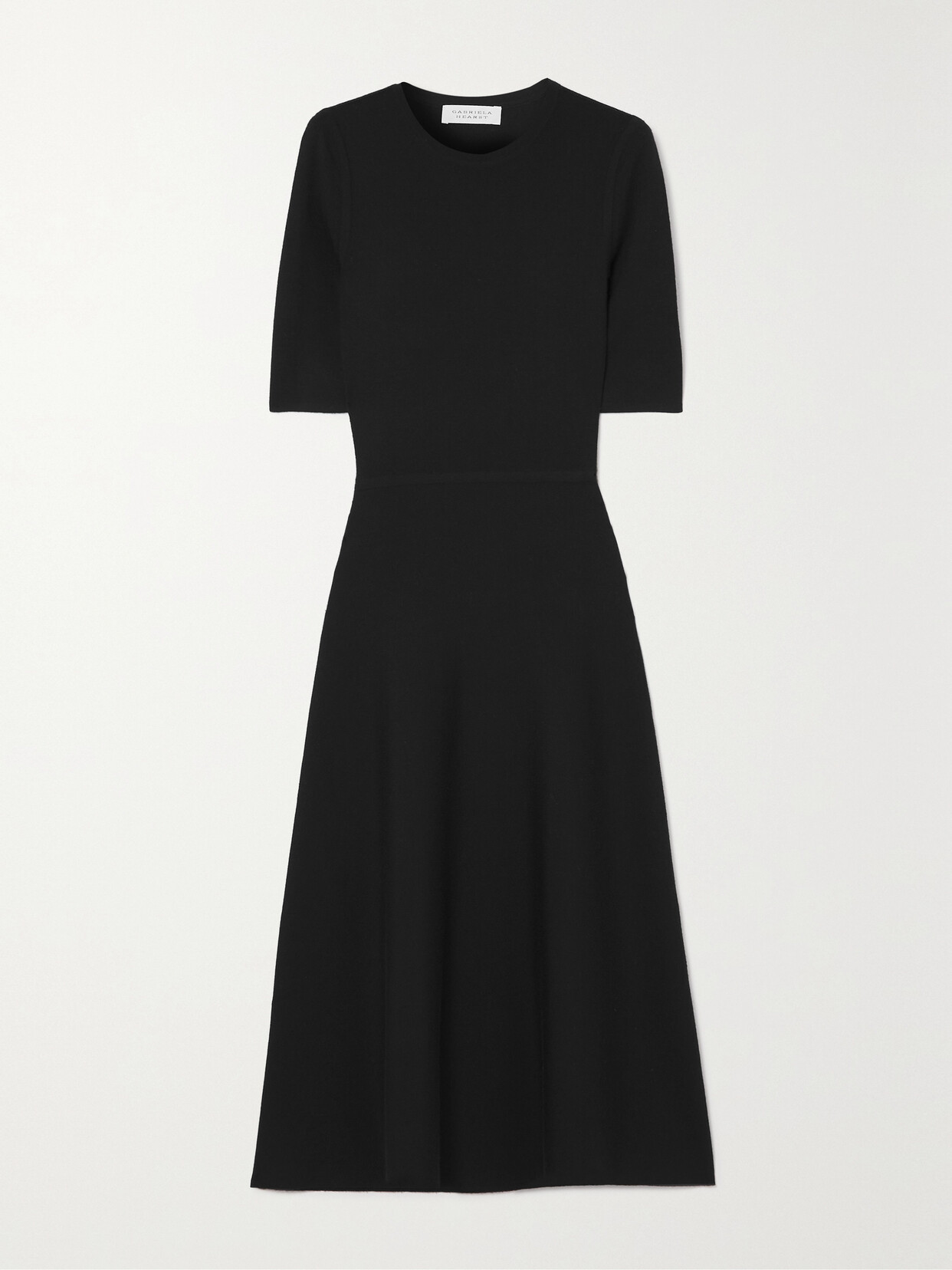 Gabriela Hearst Seymore Flared-hem Wool-blend Maxi Dress In Black