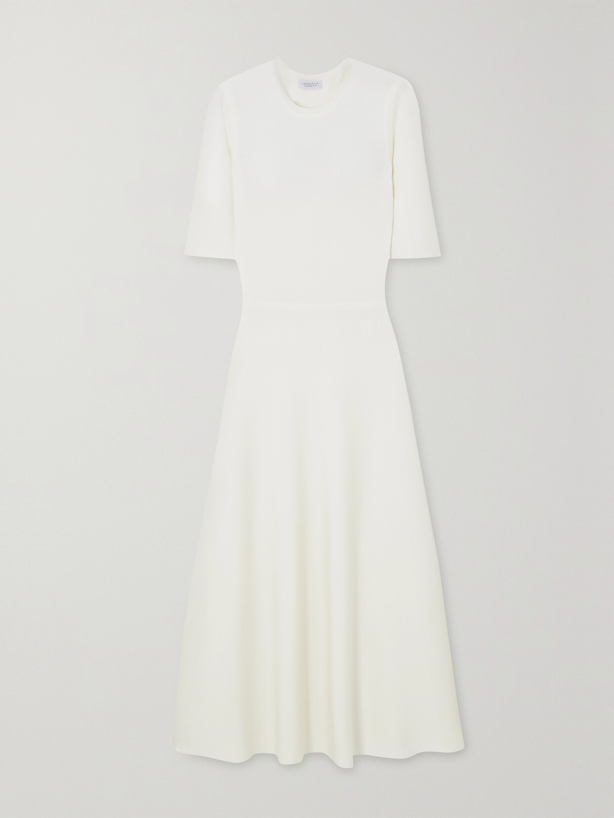 Shop Gabriela Hearst Seymore Wool, Cashmere And Silk-blend Midi Dress In White