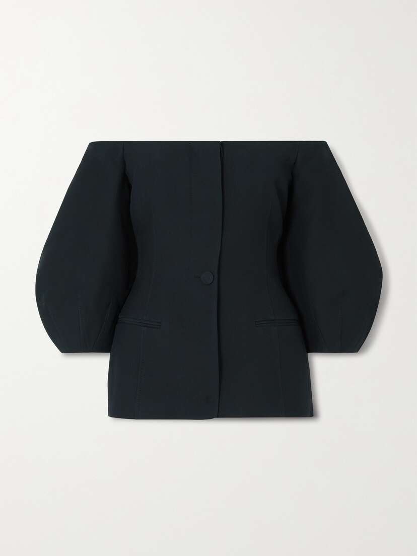 Gabriela Hearst Off-the-shoulder Wool And Silk-blend Cady Jacket