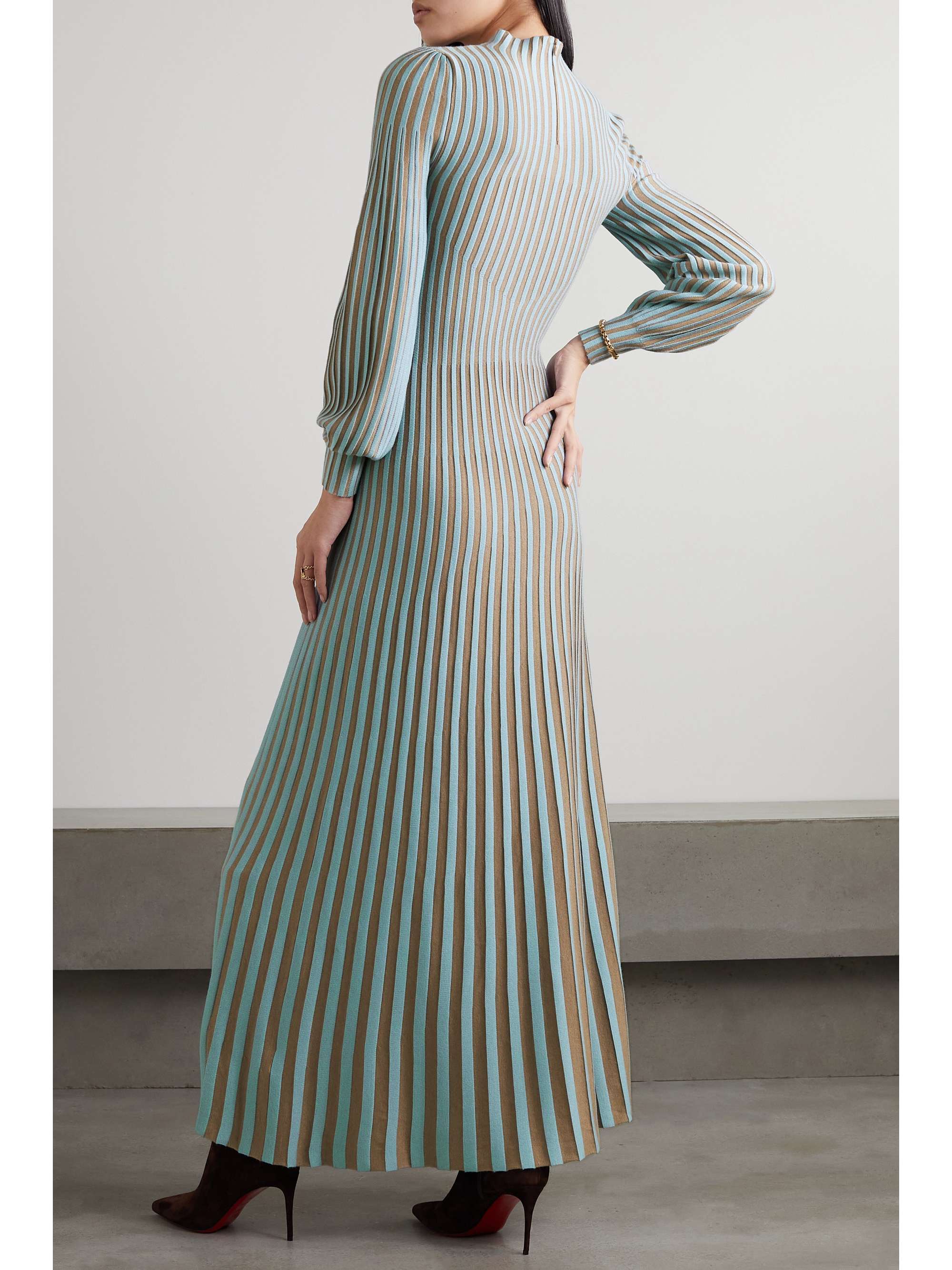 GABRIELA HEARST Lee striped silk and cashmere-blend maxi dress