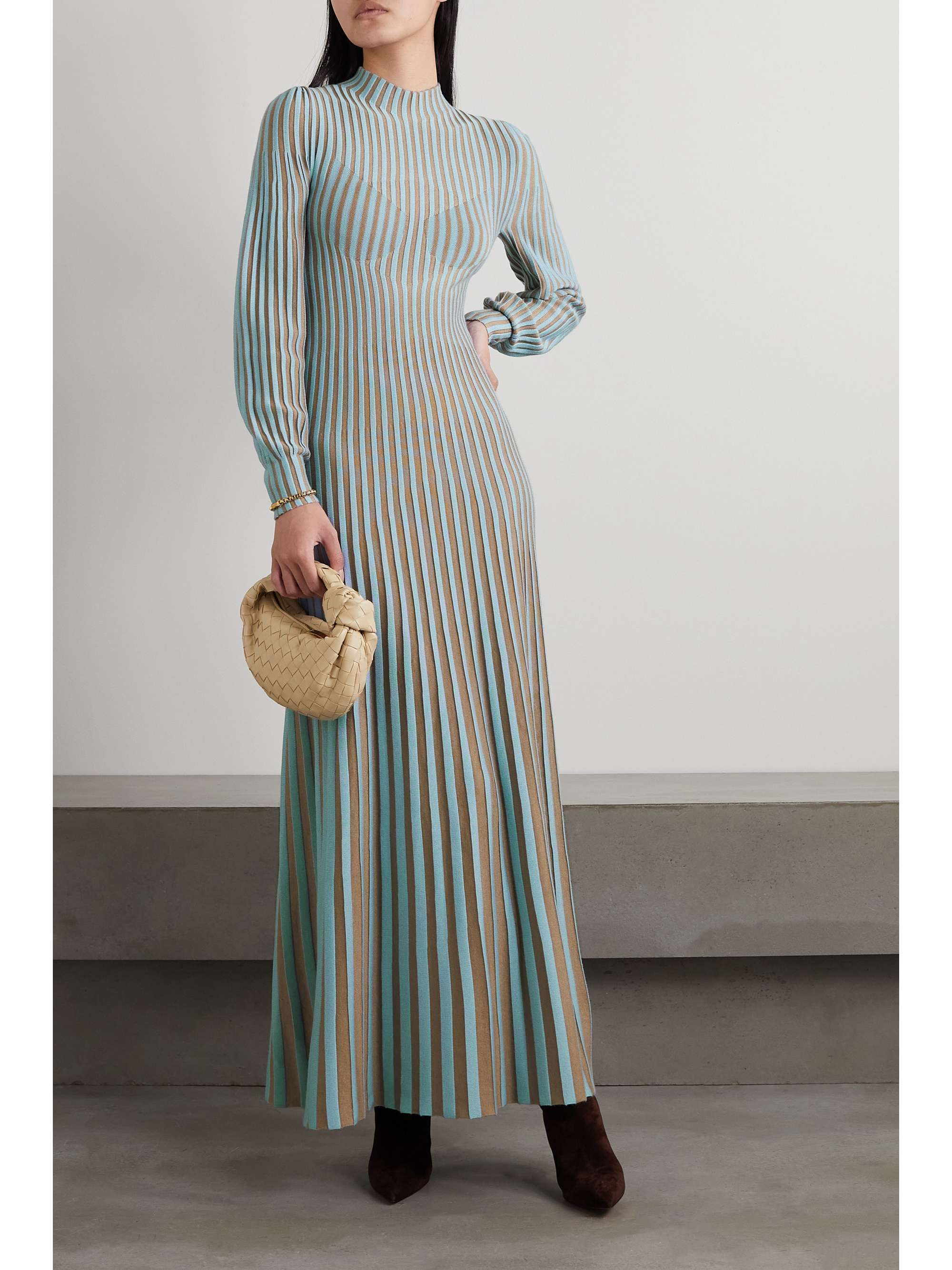 GABRIELA HEARST Lee striped silk and cashmere-blend maxi dress