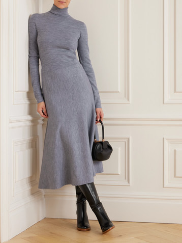 Gabriela Hearst Freddie wool, cashmere and silk-blend midi skirt
