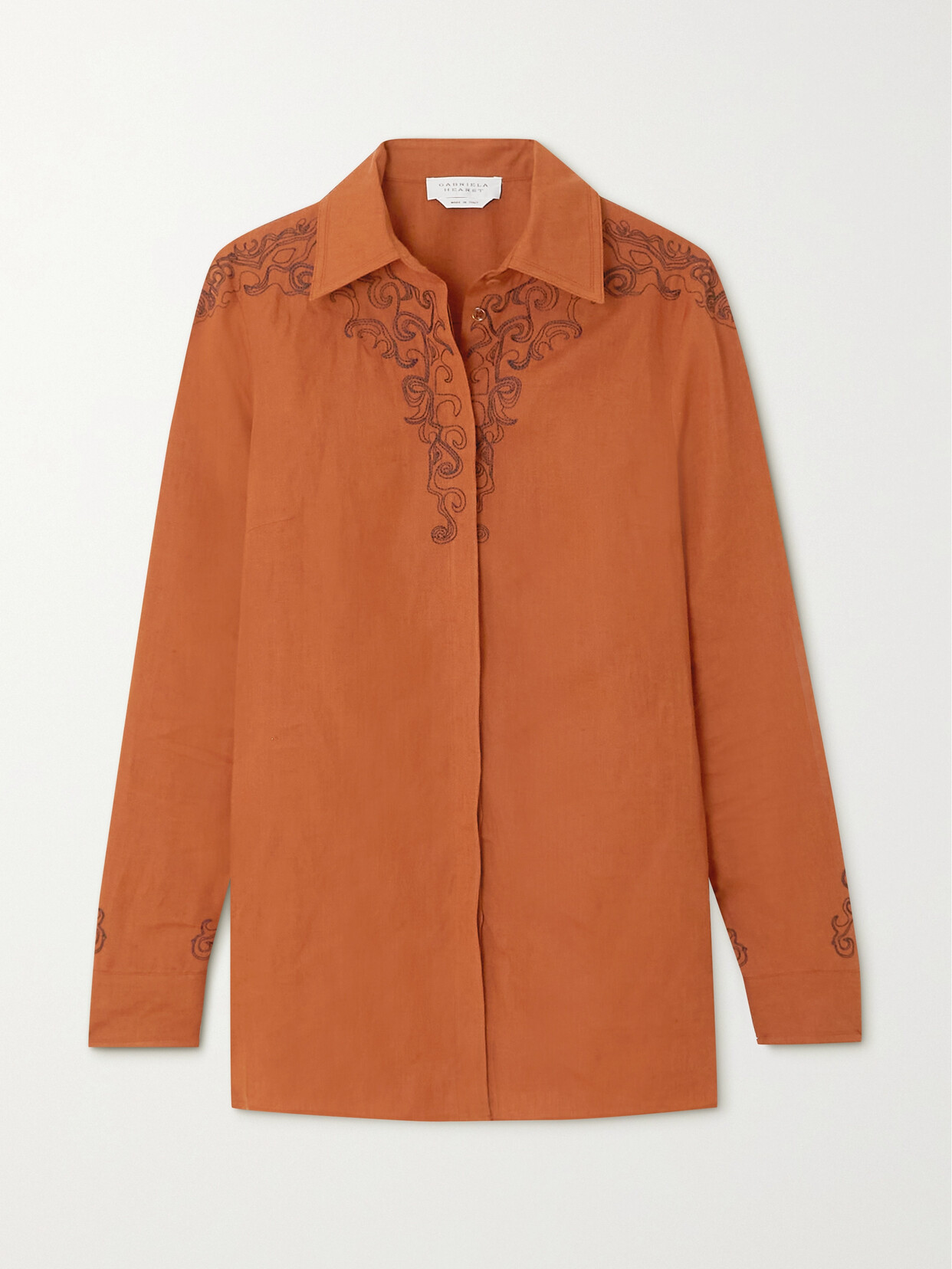Gabriela Hearst - Josey Embroidered Linen Shirt - IT42