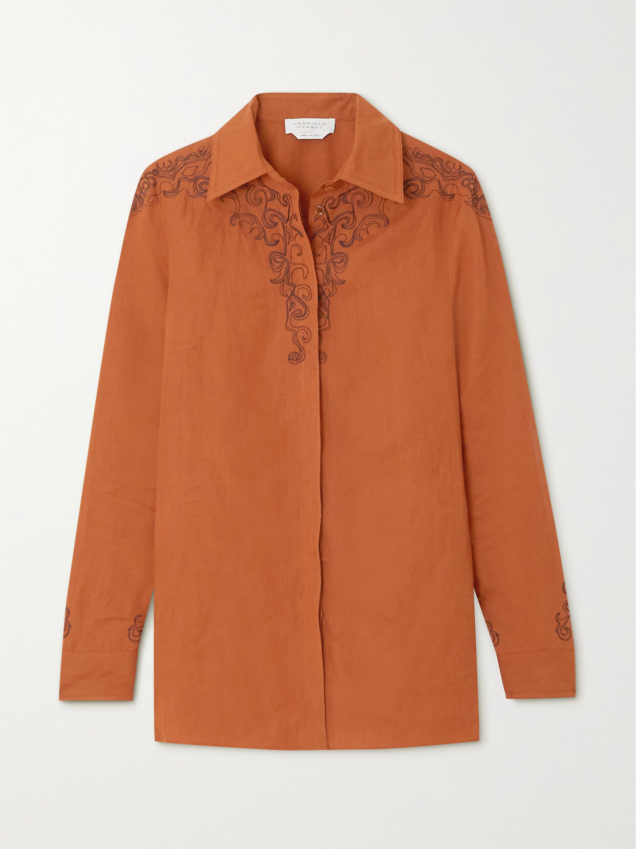 Gabriela Hearst - Josey Embroidered Linen Shirt - IT46