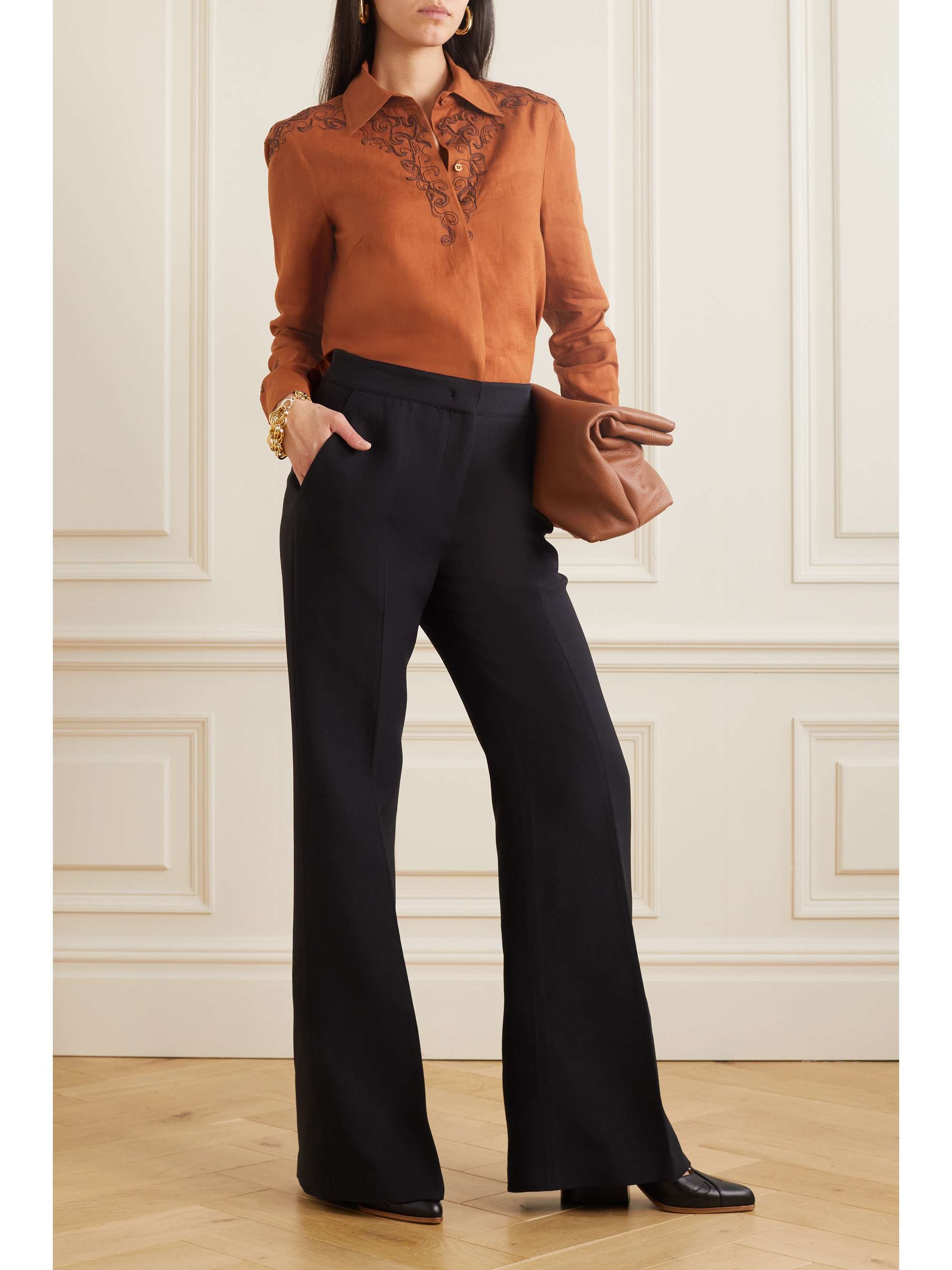 GABRIELA HEARST Josey embroidered linen shirt