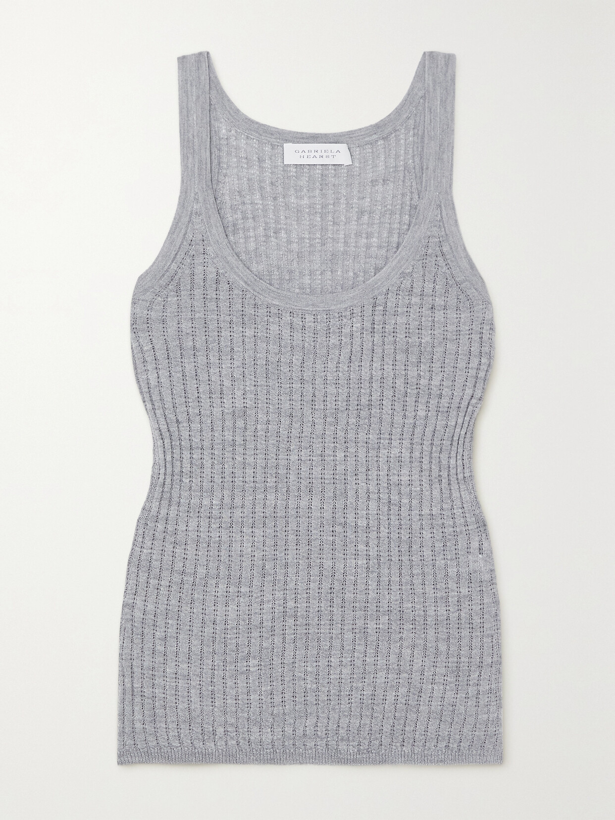 Gabriela Hearst Nevin Pointelle-knit Cashmere And Silk-blend Tank In Grey