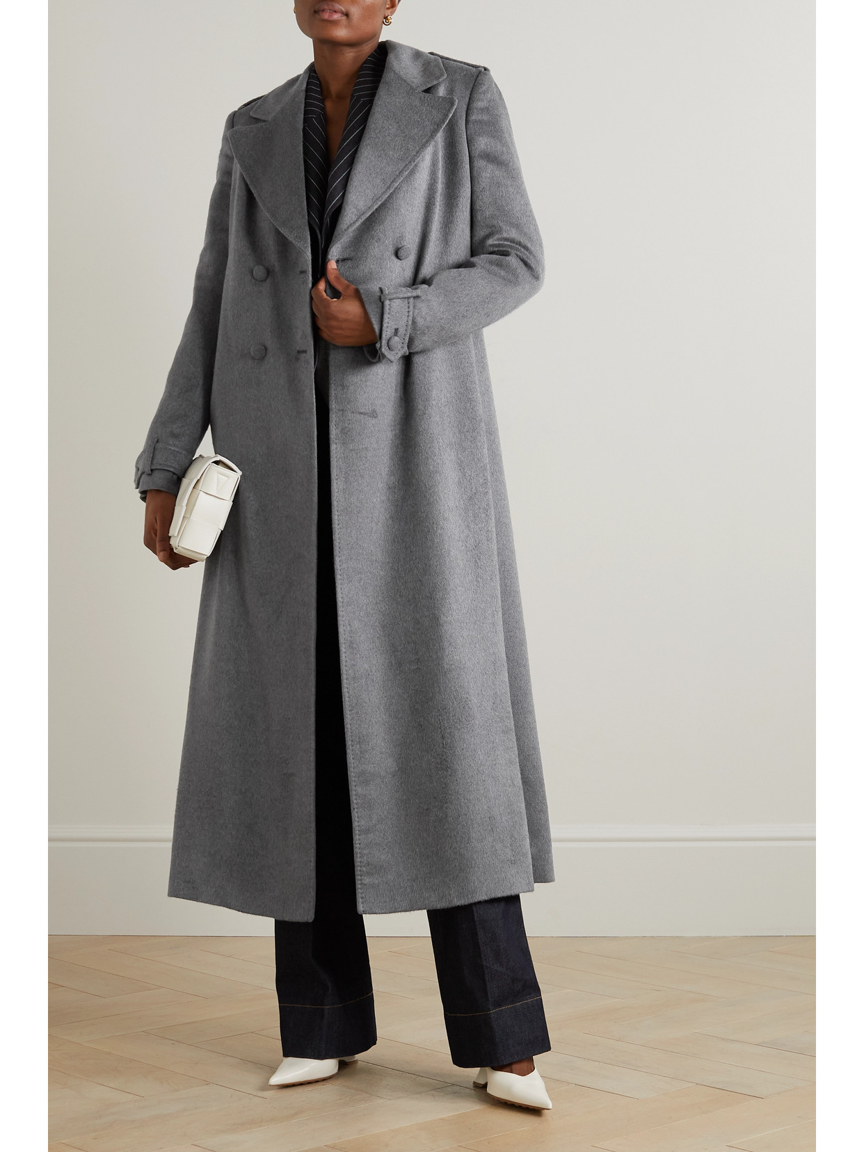 GABRIELA HEARST HOUSTT DOUBLE-BREASTED BRUSHED-SILK COAT