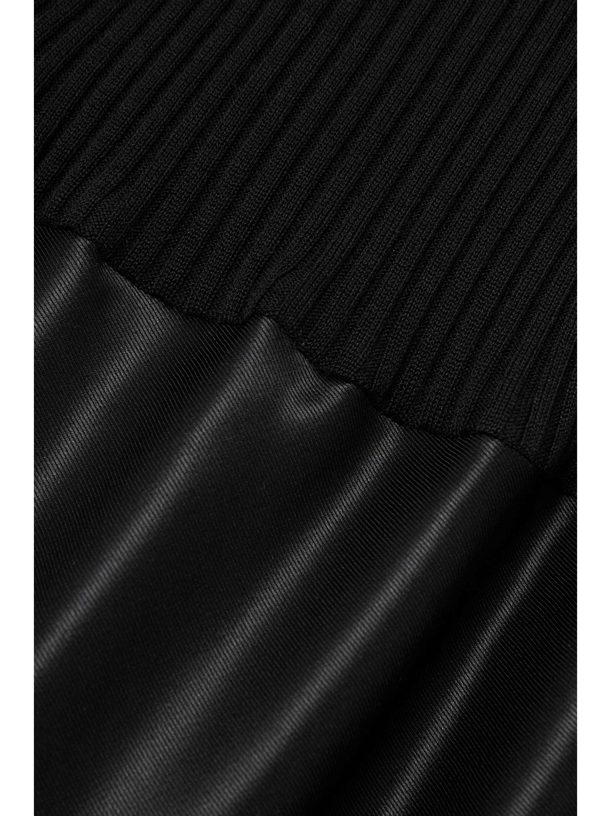 GABRIELA HEARST Gilman off-the-shoulder ribbed cashmere and silk-twill midi dress