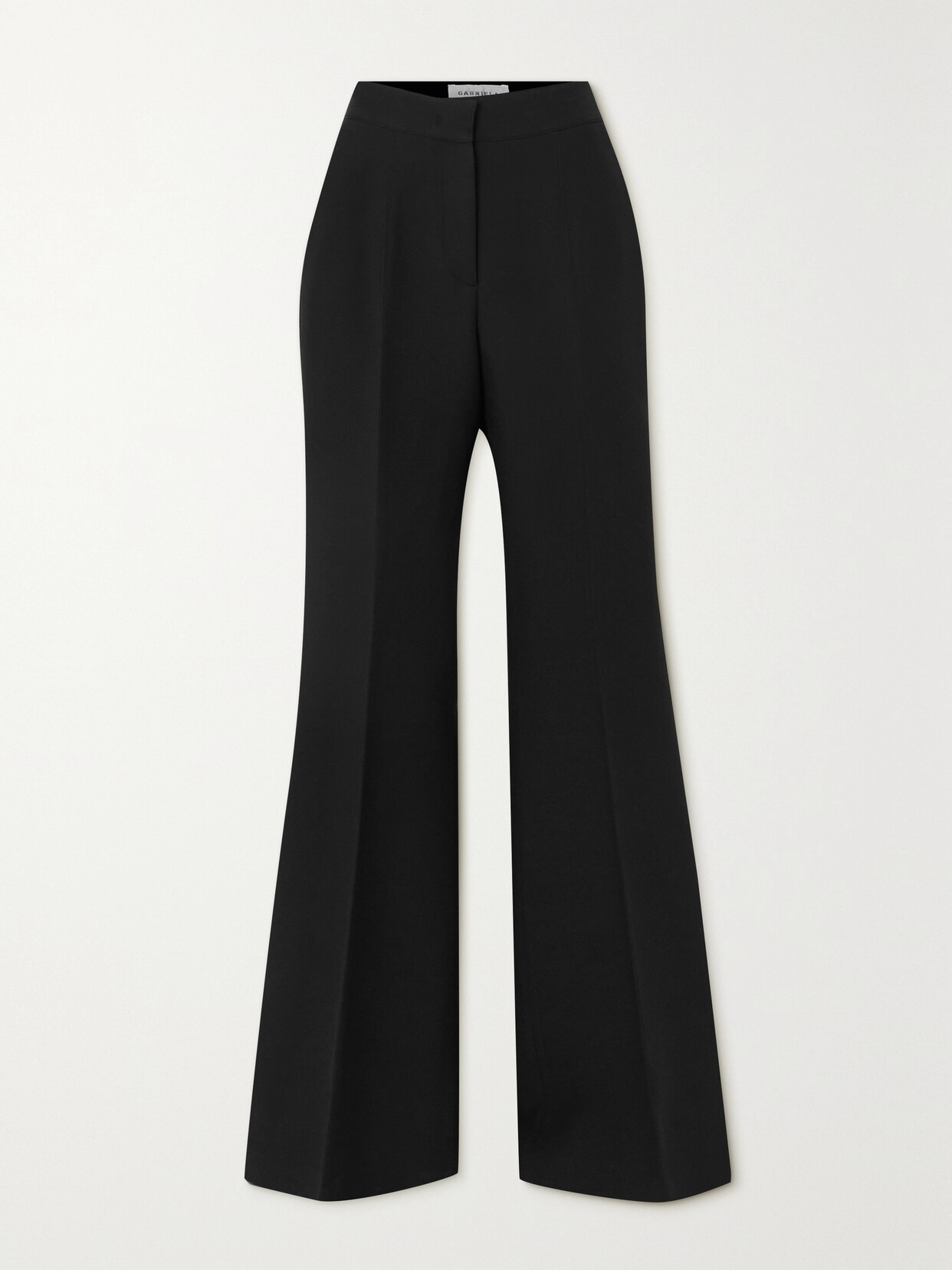 Shop Gabriela Hearst Ennio Wool And Silk-blend Flared Pants In Black