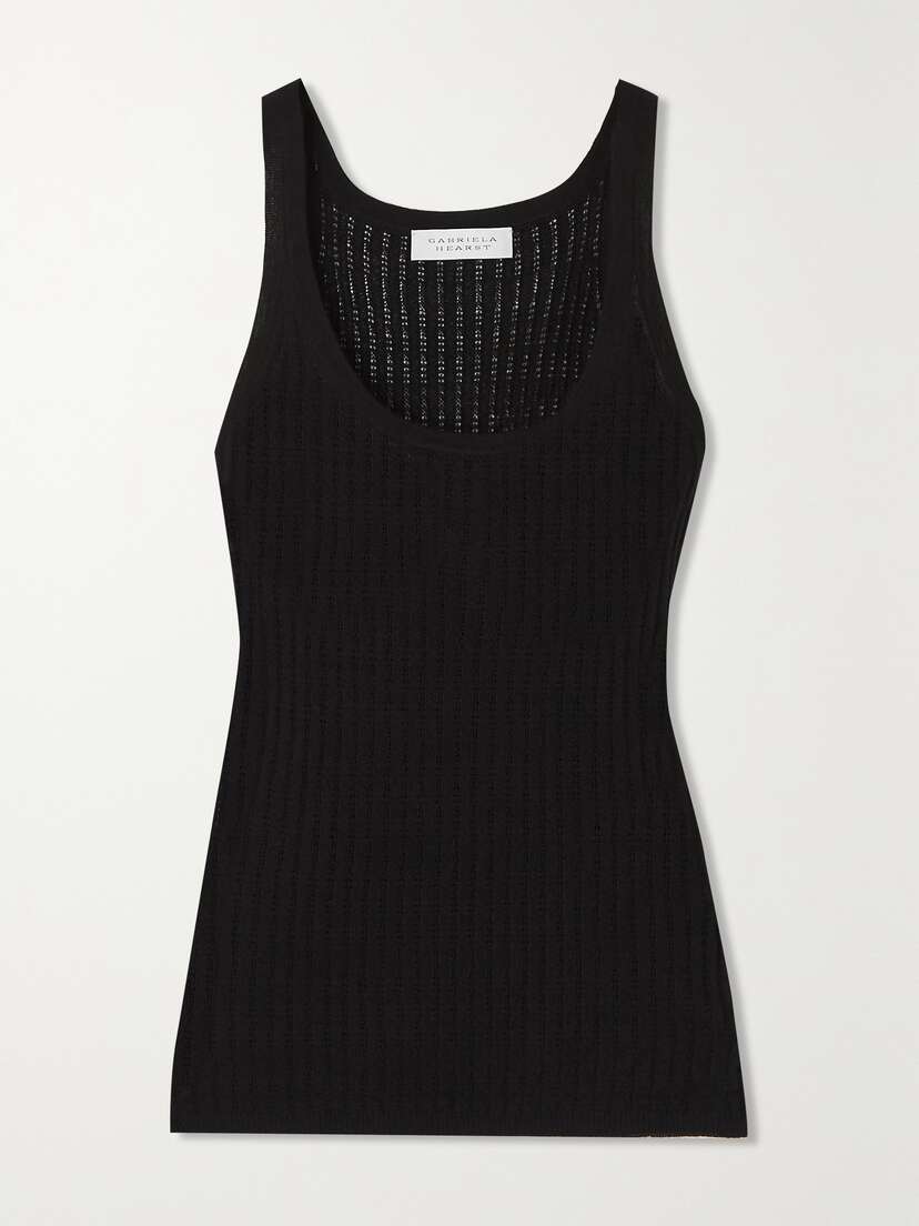 Gabriela Hearst Nevin Pointelle-knit Cashmere And Silk-blend Tank