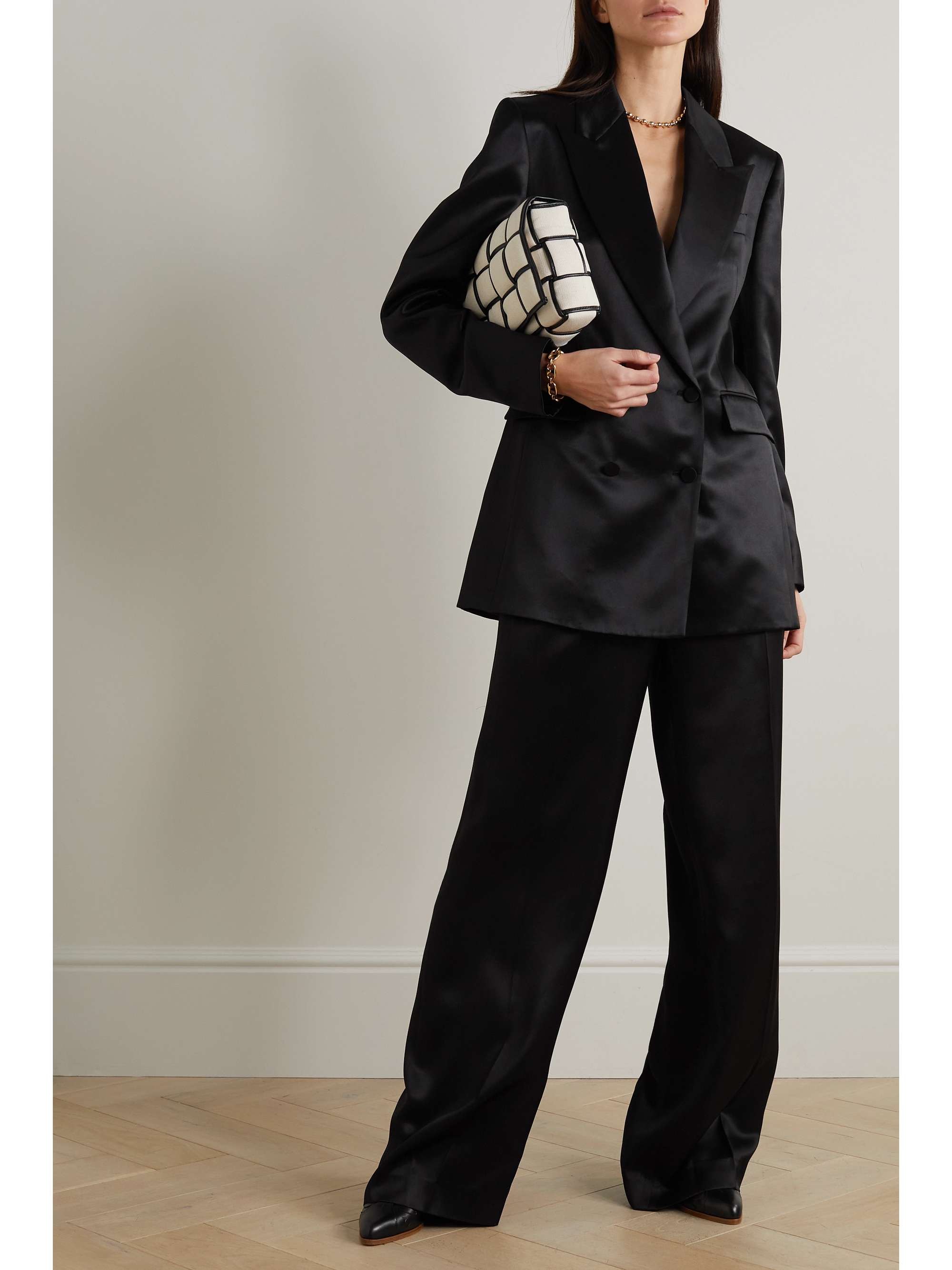 GABRIELA HEARST Elmore double-breasted silk-satin twill blazer