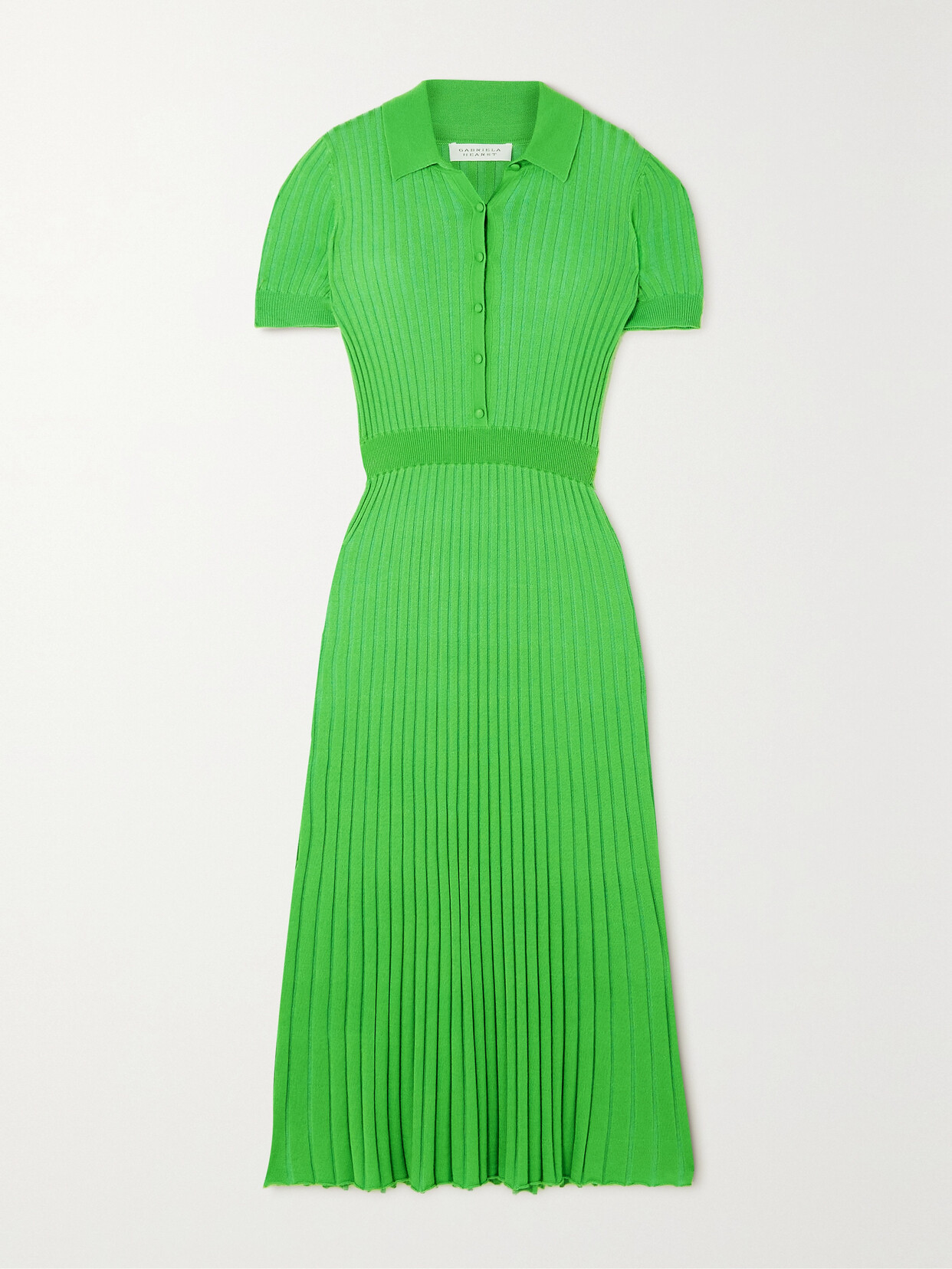 Gabriela Hearst Amor Ribbed Cashmere And Silk-blend Maxi Dress In Fluorescent Green