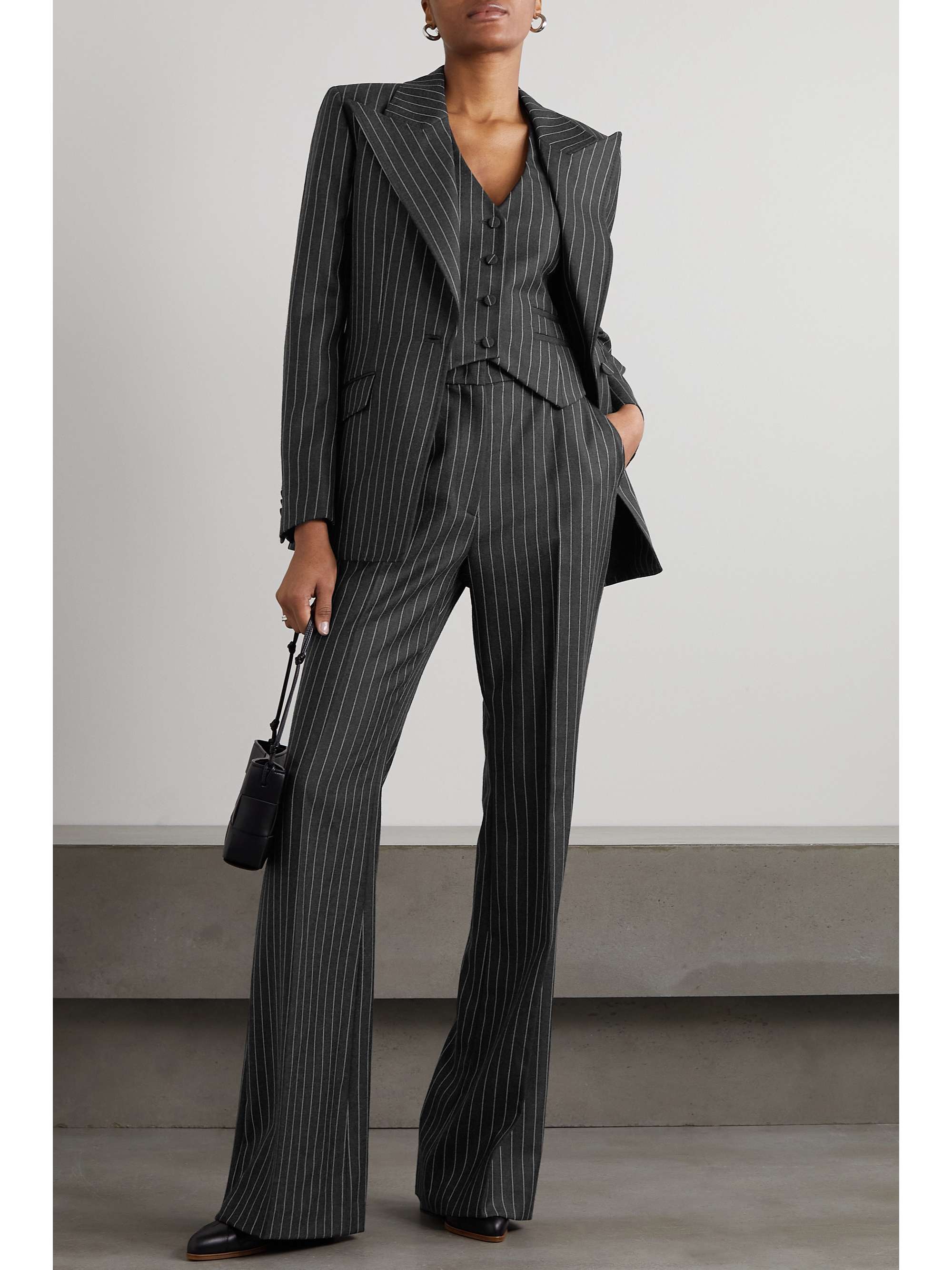 GABRIELA HEARST Leiva pinstriped wool-twill blazer