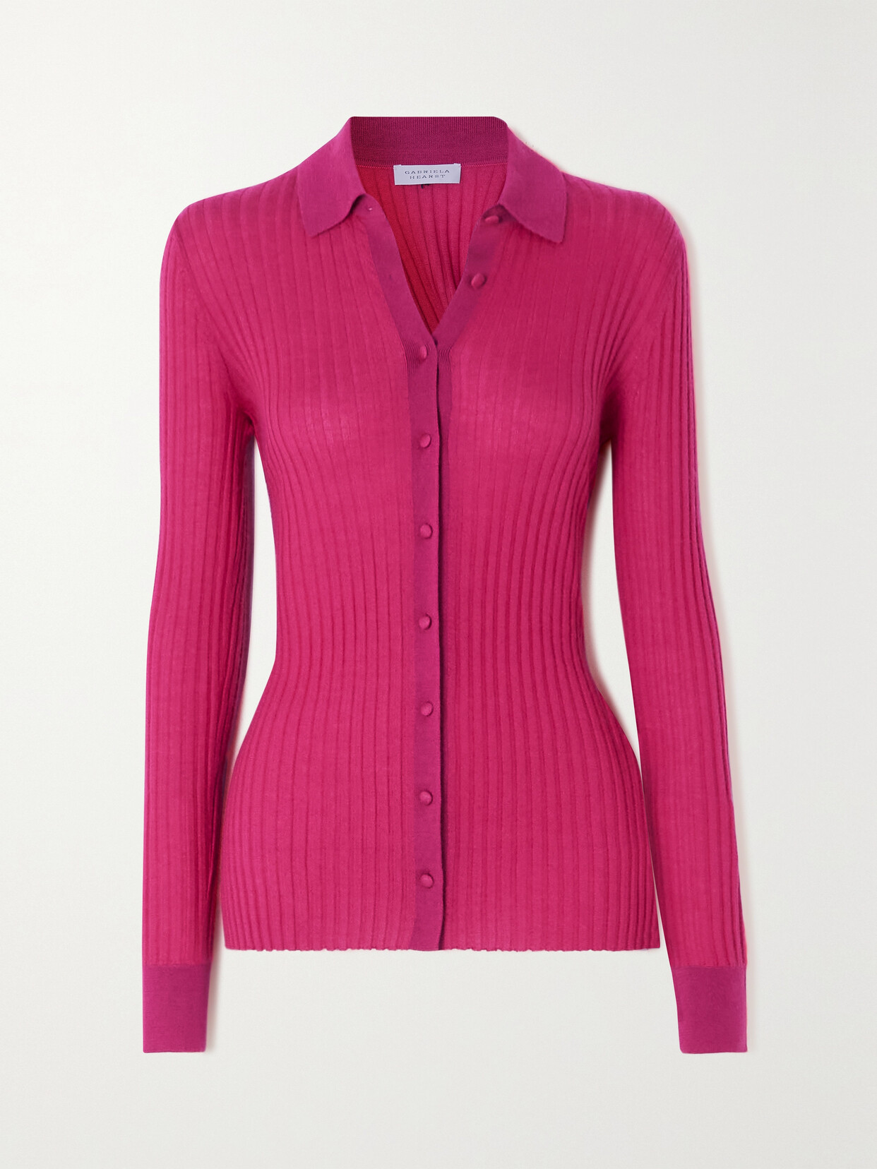 Gabriela Hearst - Cavalieri Ribbed Cashmere And Silk-blend Shirt - Pink